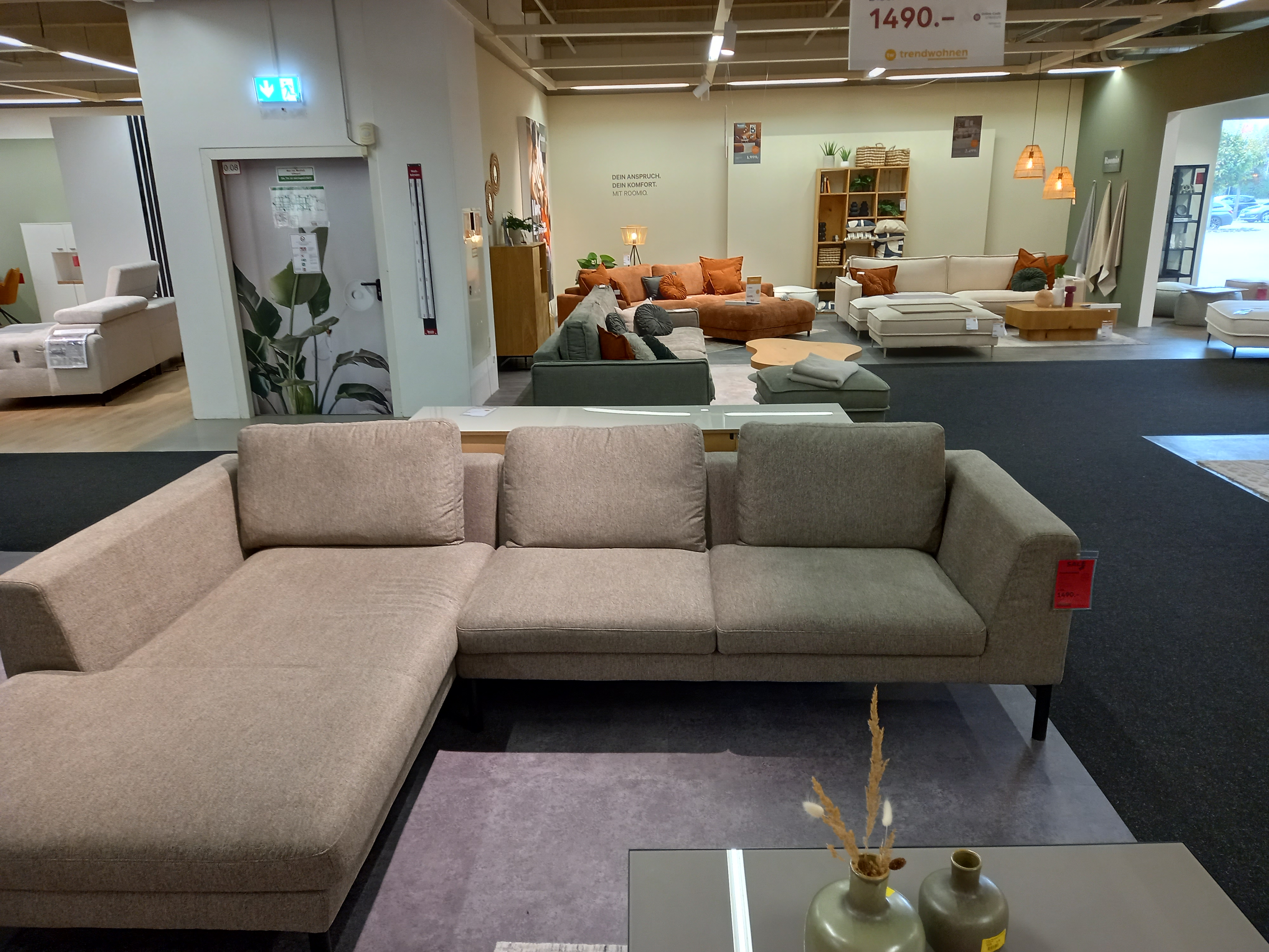 Roomio Polsterecke ROOMIO 4101 ca. 201x301cm in Stone, Ecksofa, Ottomane, Stoffbezug, Beige-grau, Dreisitzer
