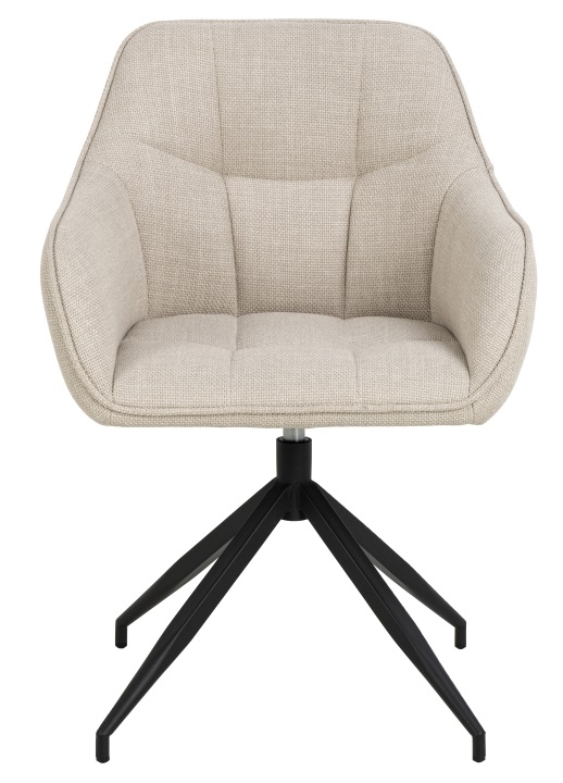 Actona Esszimmerstuhl BRENDA in Basel Stoff beige, Gestell matt schwarz