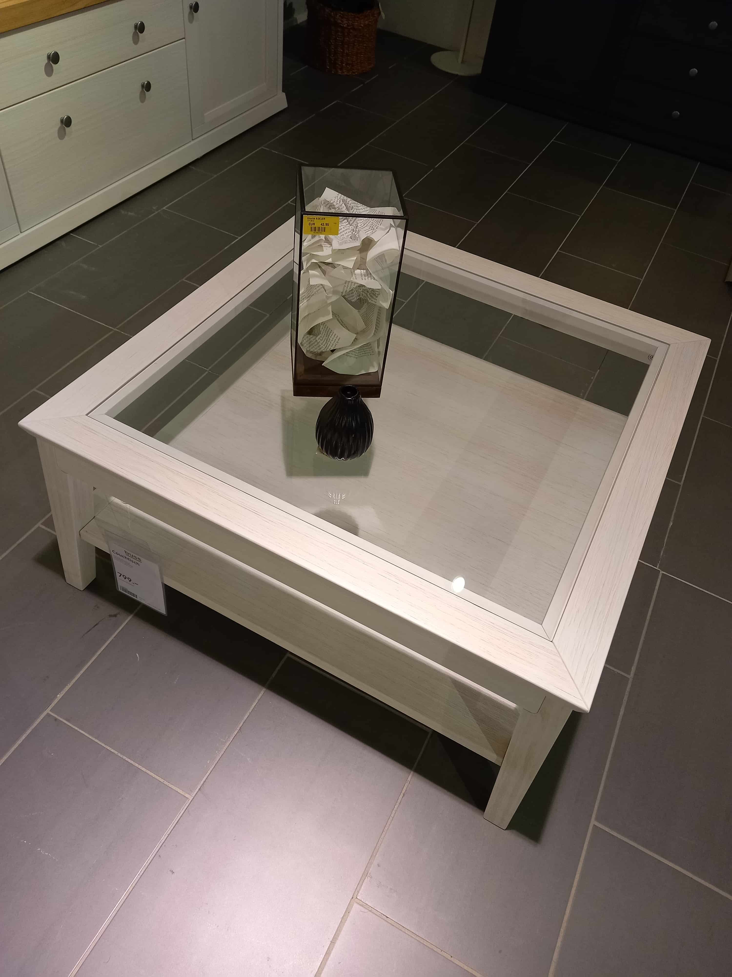 Couchtisch Casa ca. 92x43x92cm in Pinie weiß soft gebürstet