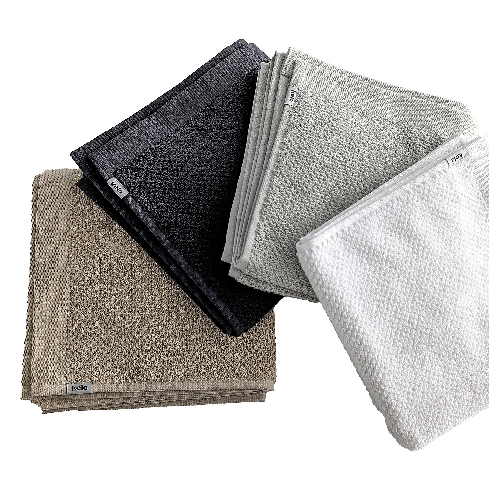 Kela Handtuch Lavinia LAVINIA in hellgrau, tücher, baumwolle, handtücher, gewebt, mehrfarbig, Handtücher, Waschlappen, Textilien, Baumwolle, Mehrfachpack