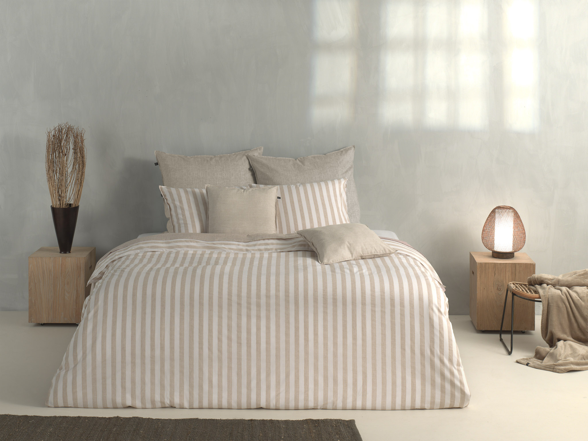 Heckettlane Bettwäsche ca. 135x200cm in Farbe Sandy-Beige, Kissen, Dekoration für Zuhause, Mobiliar, Leinen, Bett