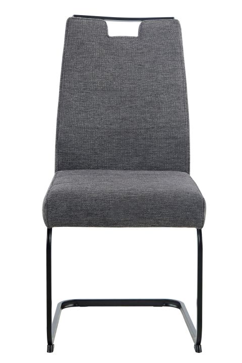 Hela Schwingstuhl KERSTIN II S ca. B47 H100 T64 cm in Stoff Brego anthrazit 28, Stuhl, Gestell aus Metall, Grau, Stuhlsitz, Stuhllehne