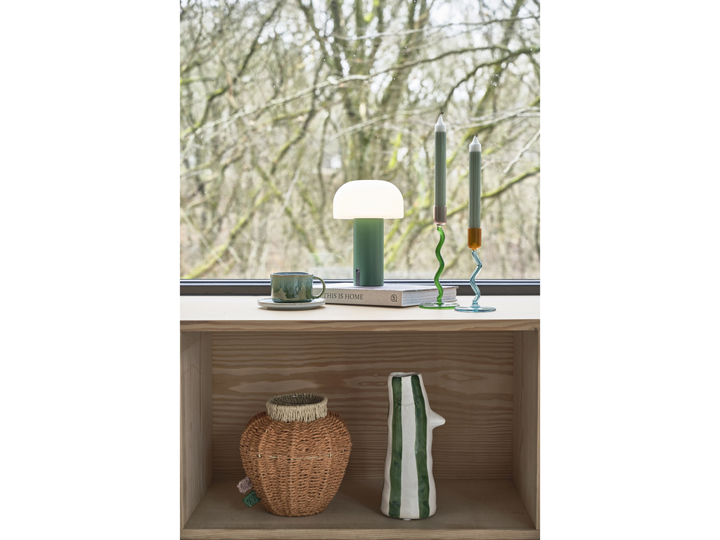 Villa Collection Vase mit Schnabel und Wimpern in Farbe grün