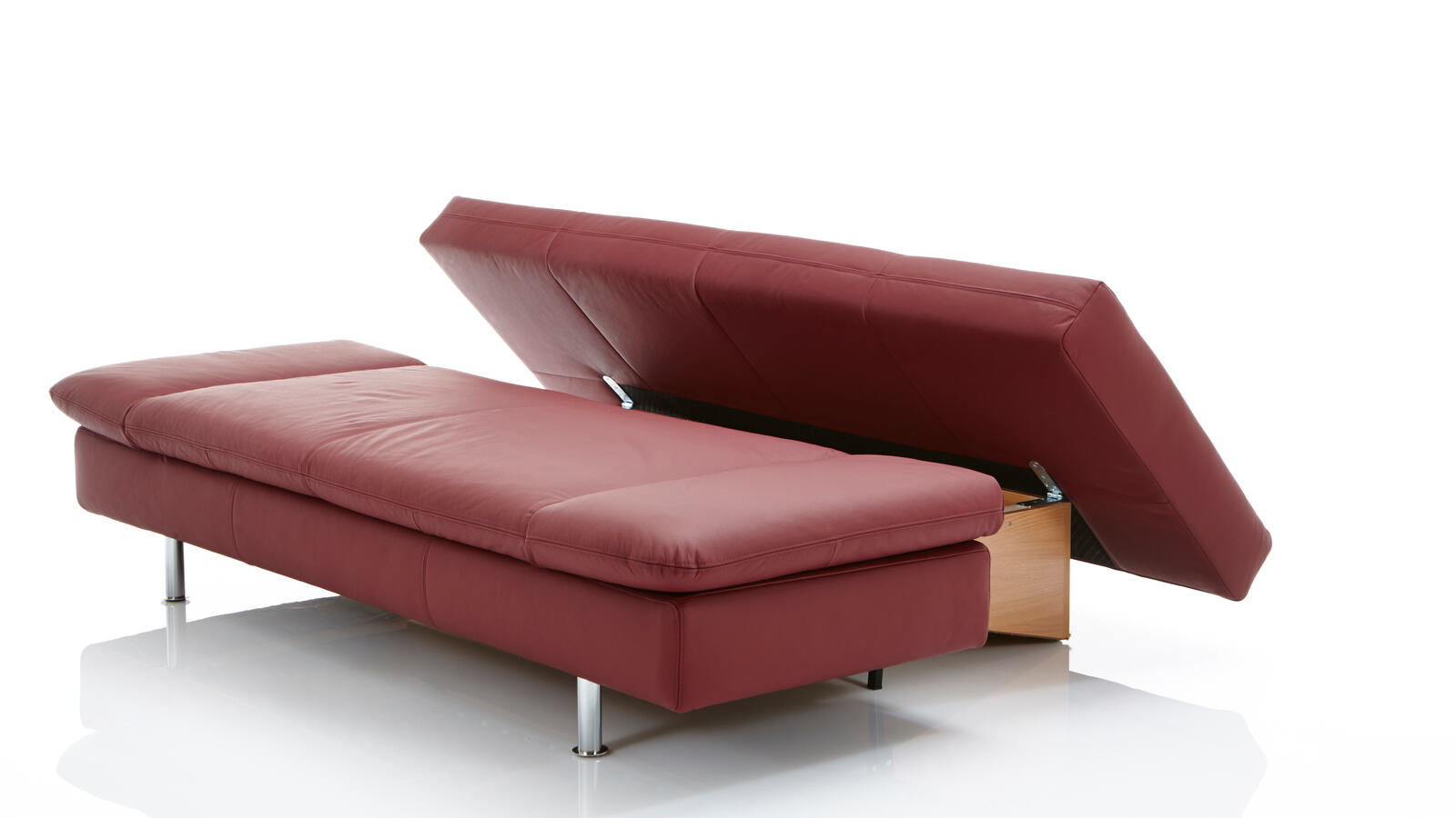 Restyl Schlafsofa MIA ca. 140x200cm in Leder weinrot
