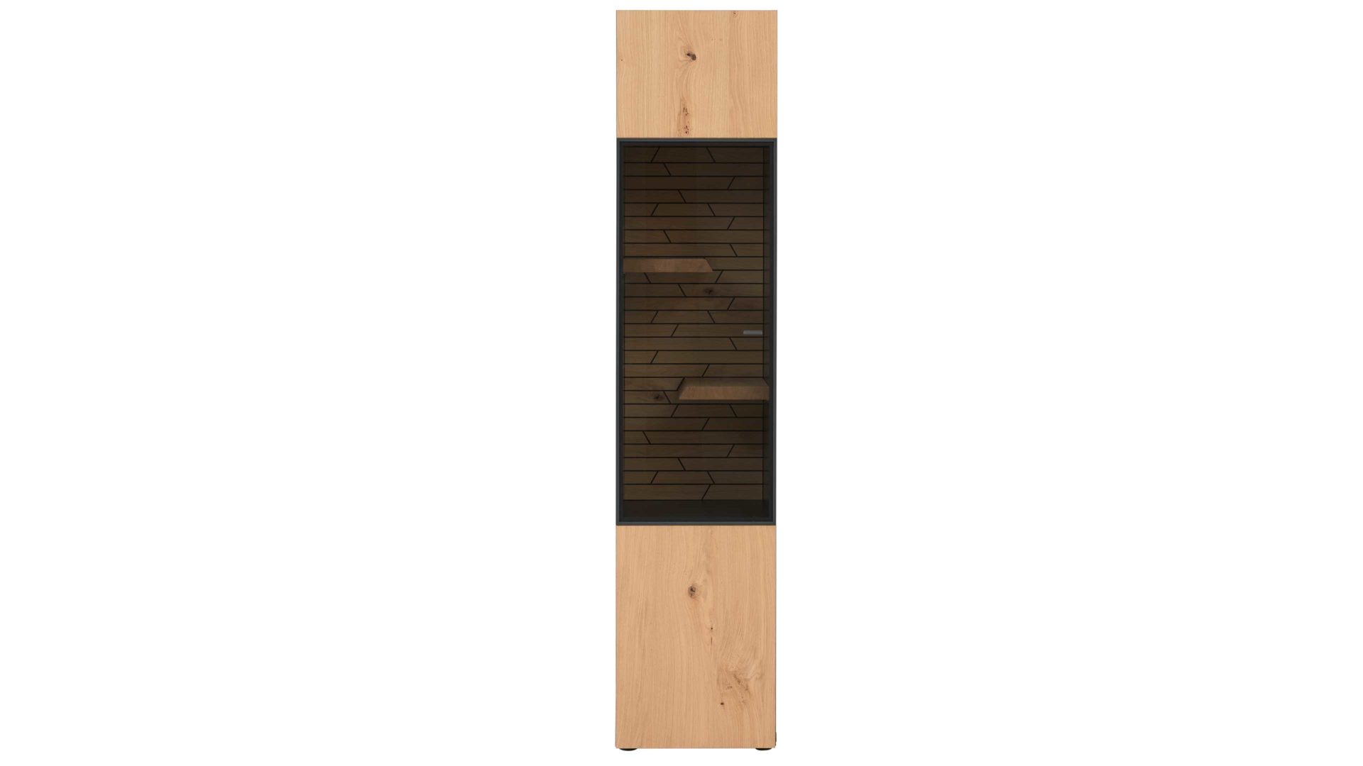 Interliving Vitrine ca. 44x204x41cm in Schiefer/Wildeiche