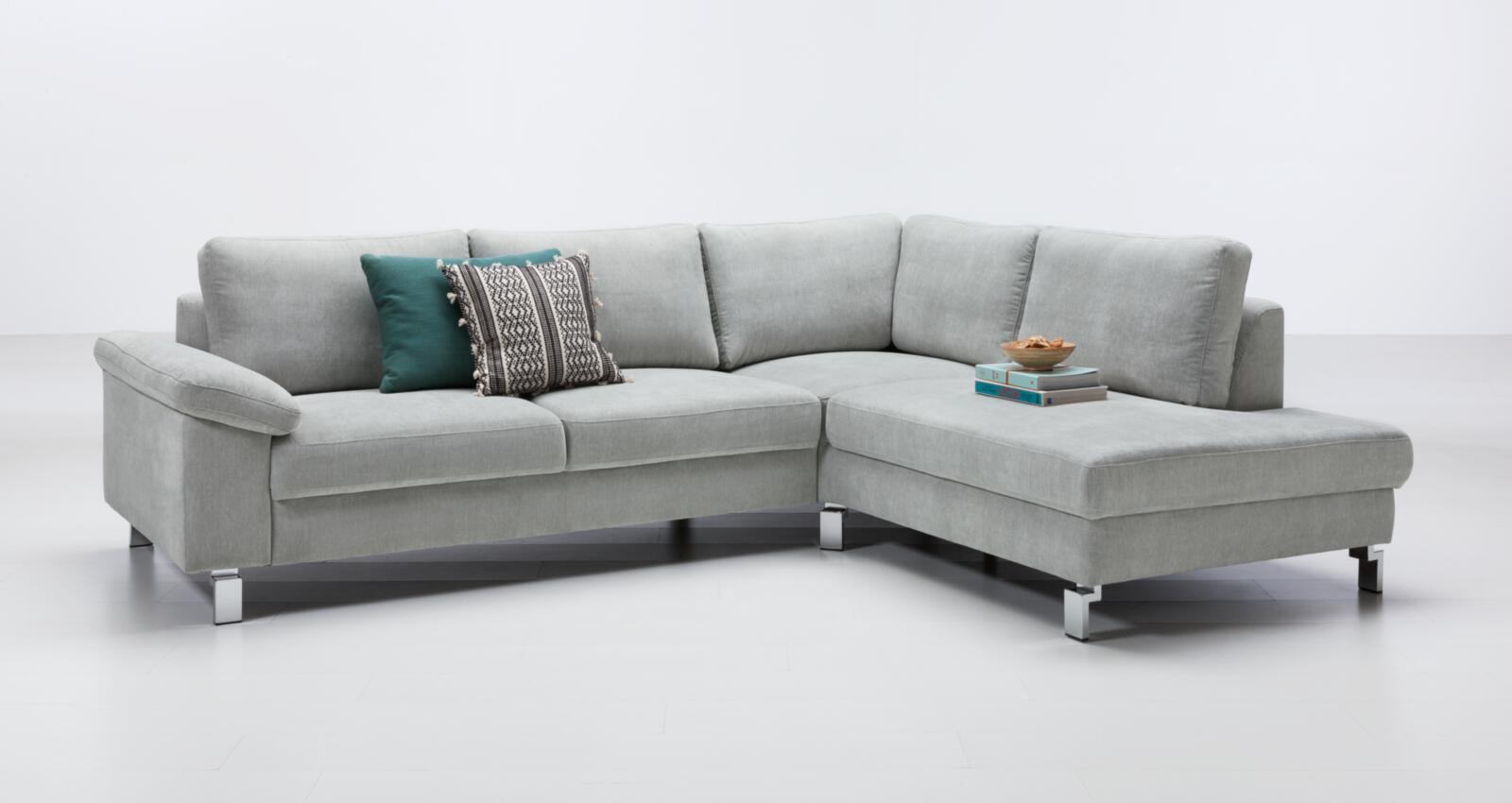 Candy Polsterecke INTERMEZZO ca. 261x200cm in Stoff Matrix silver, Couch, Mobiliar