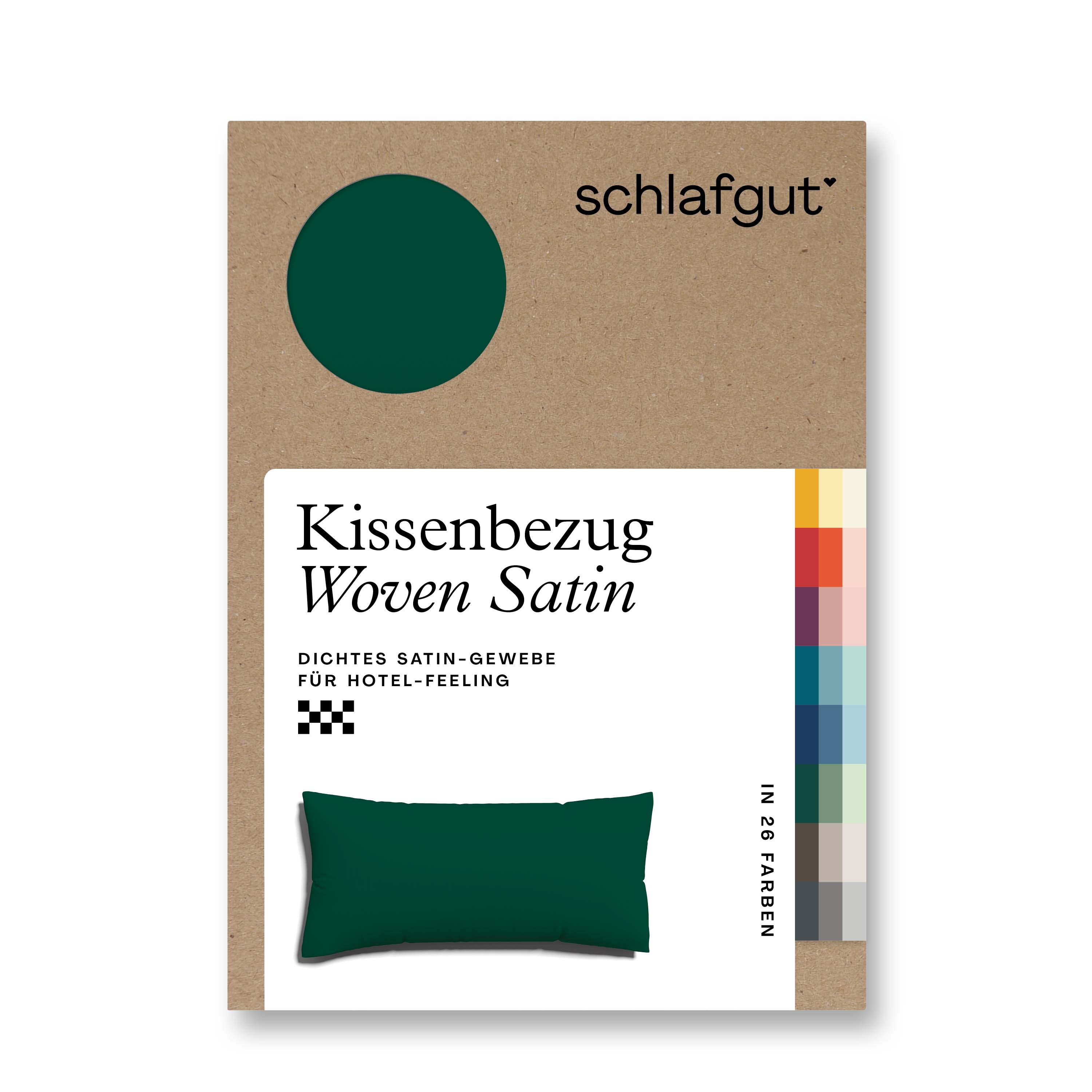 Schlafgut Kissenbezug 40x80 cm KISSENBEZUG in Green Deep Schlafgut Kissenbezug 40x80 cm KISSENBEZUG in Green Deep, Kissenbezug, Woven Satin, Satin-Gewebe, Hotel-Feeling, Grün