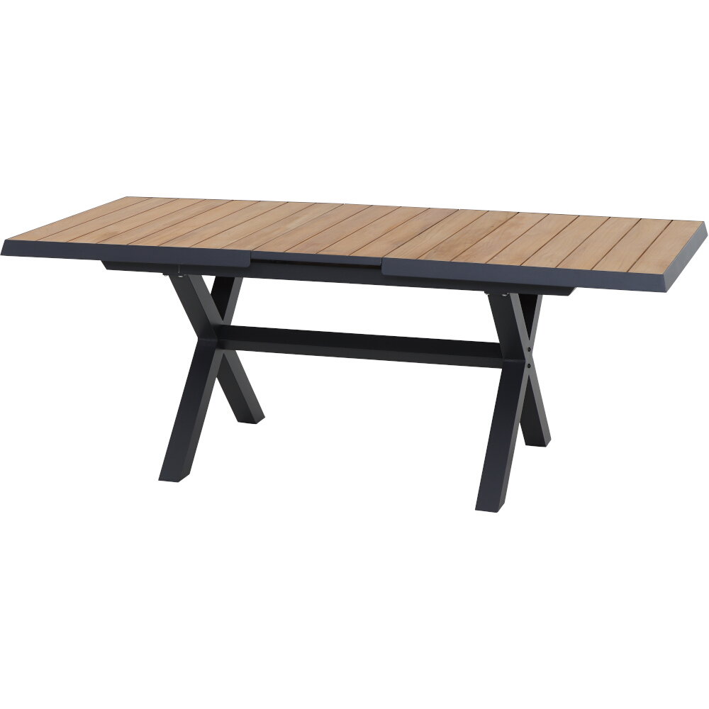 Gautzsch Ausziehtisch SINCRO ca. 163(200)x93cm in Teakholz FSC/anthrazit