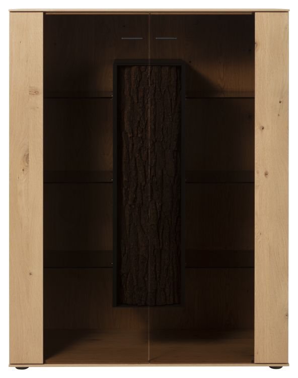Hartmann Highboard 106 cm in Kerneiche natur gebürstet, holzregal, regal, furnier, holz, schrankfach