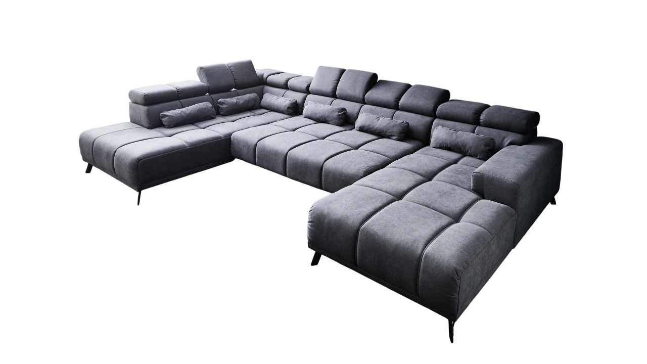 Iwaniccy Wohnlandschaft SPEED ca. 231x375x199cm in Stoff Dilja grau