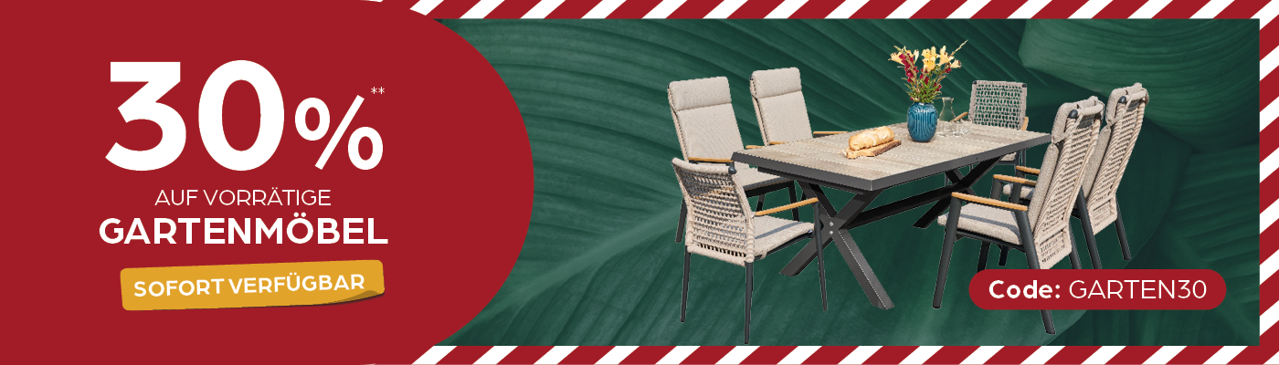 Gartenset, Tisch, Stühle, Kunststoffschnur, Holzlook