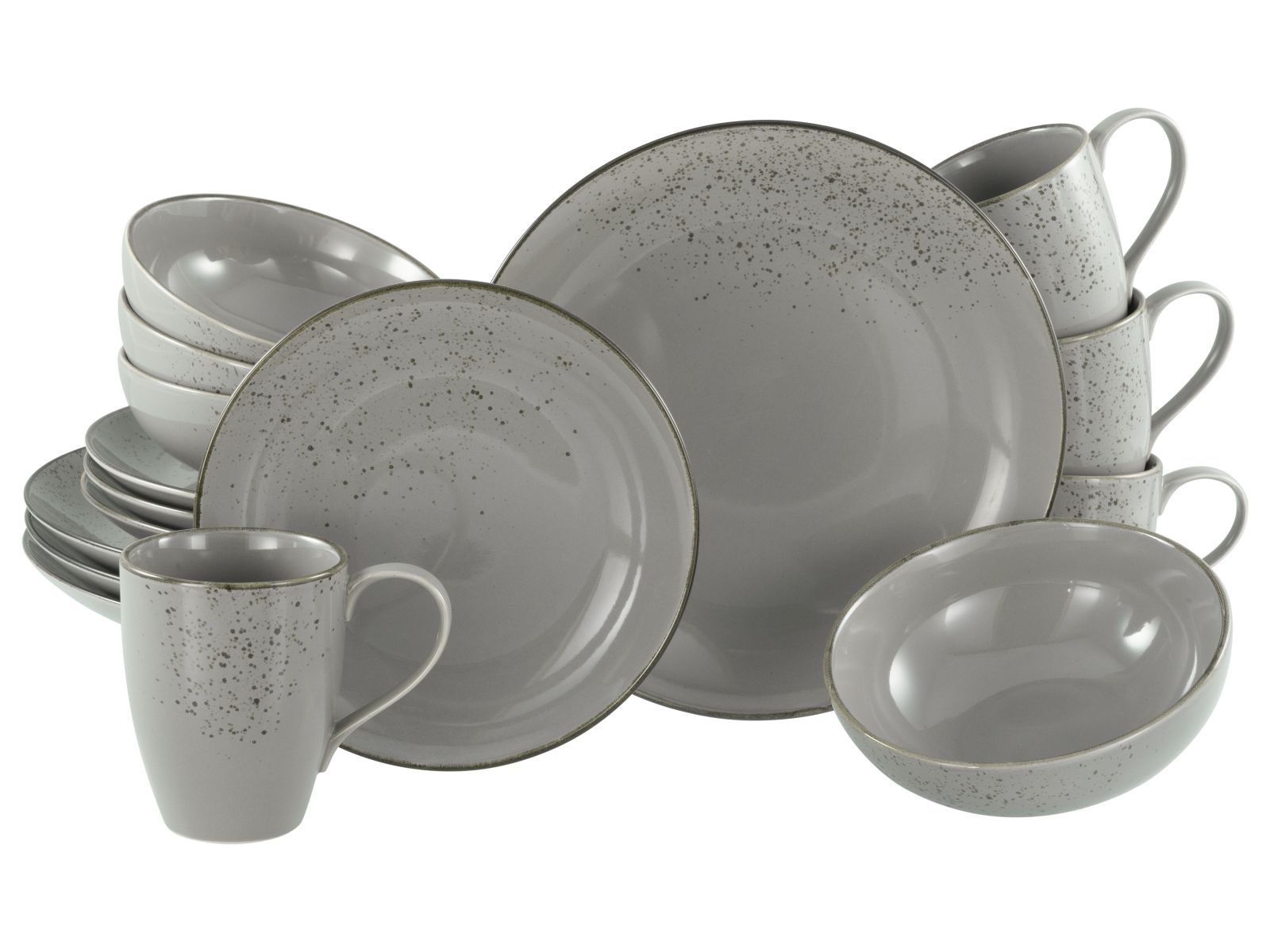 CreaTable Kombiservice 16-tlg. Nature Collection in Farbe Stone glänzend