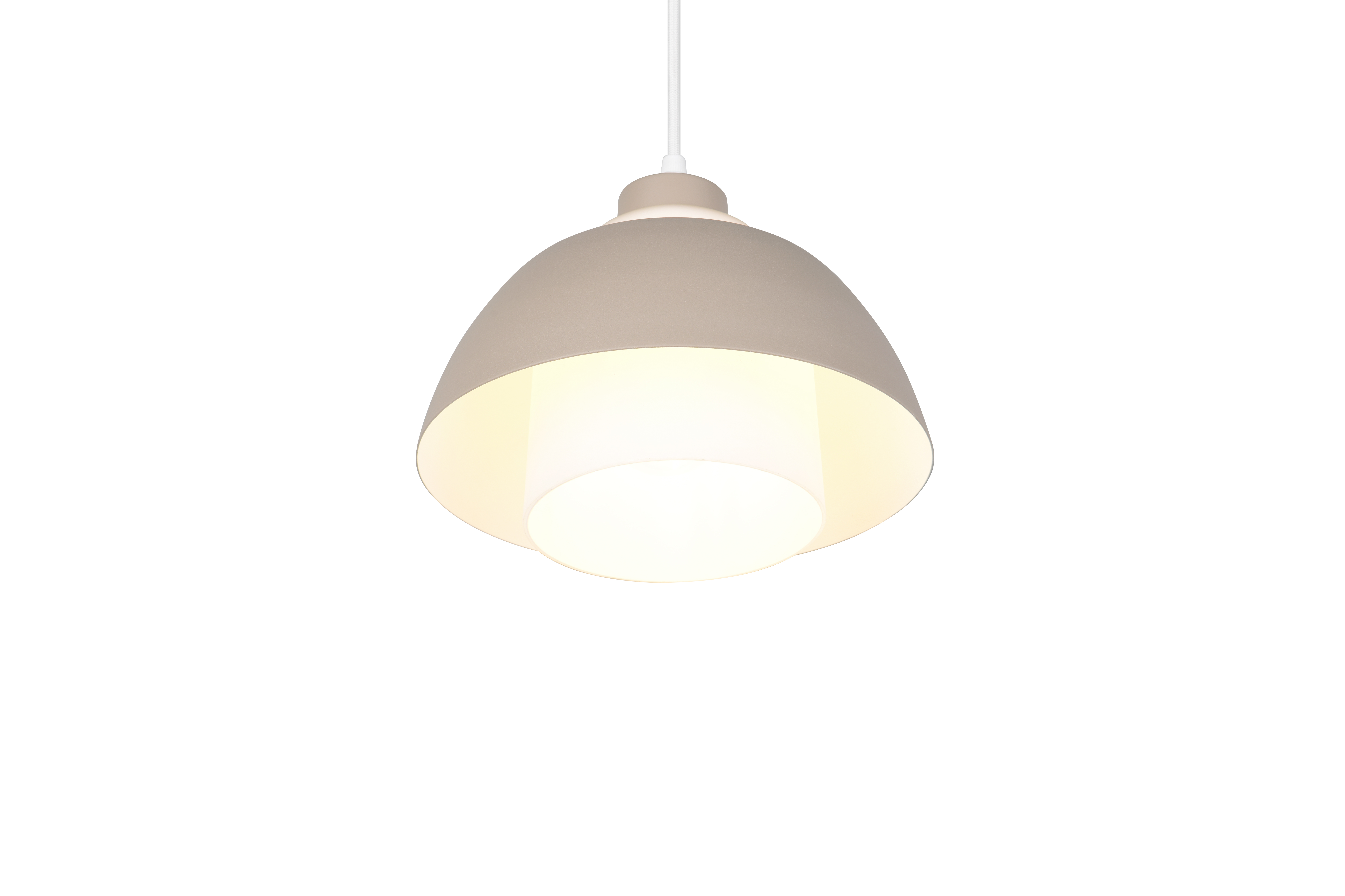 Reality Leuchten LED-Pendelleuchte TILOS in warm beige, Glas weiß Reality Leuchten LED-Pendelleuchte TILOS in warm beige, Glas weiß, Lampe, Leuchte