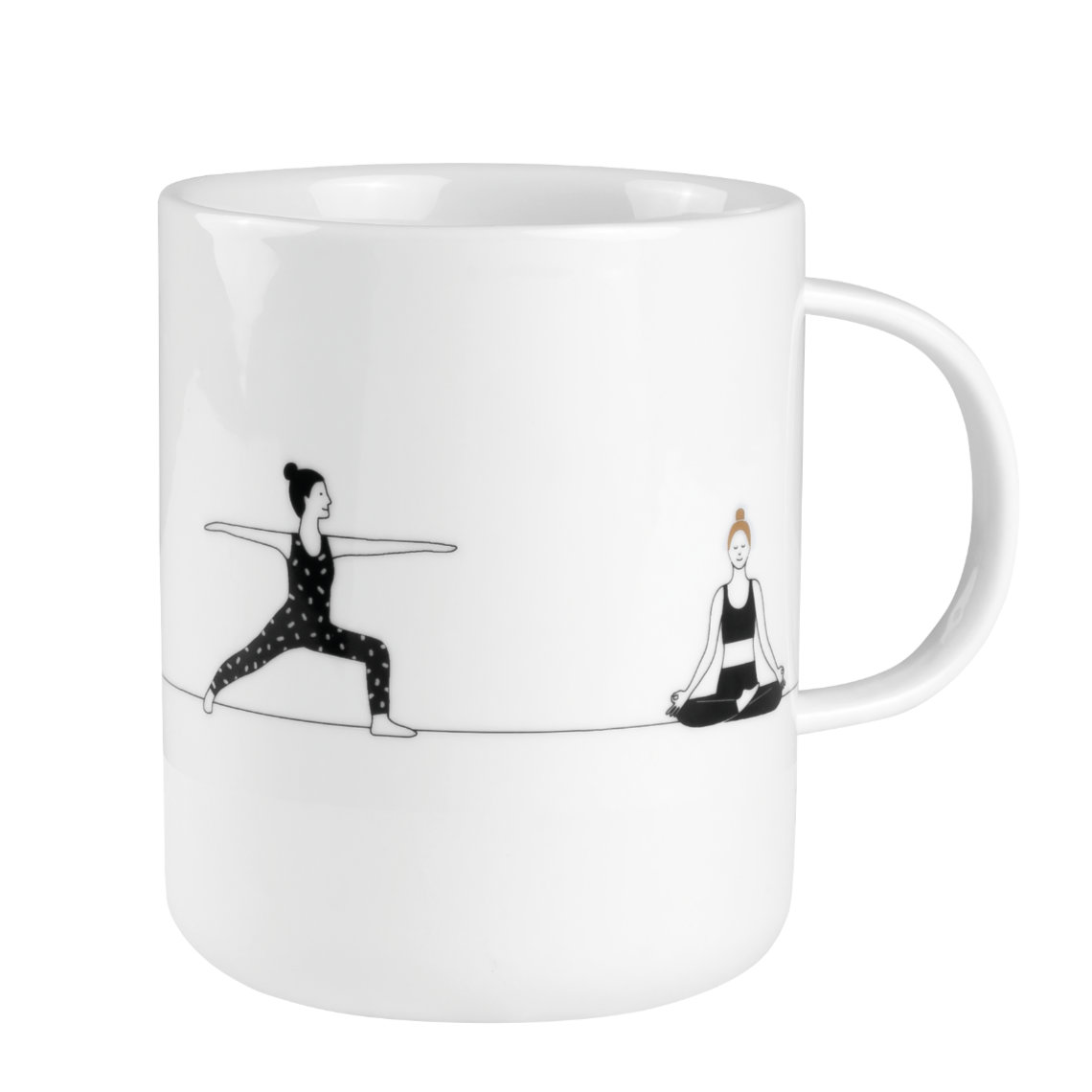 Räder Hobby Geschektasse YOGA in Farbe weiß , Tasse, Weiß, Yoga, Panelbildung, Illustration