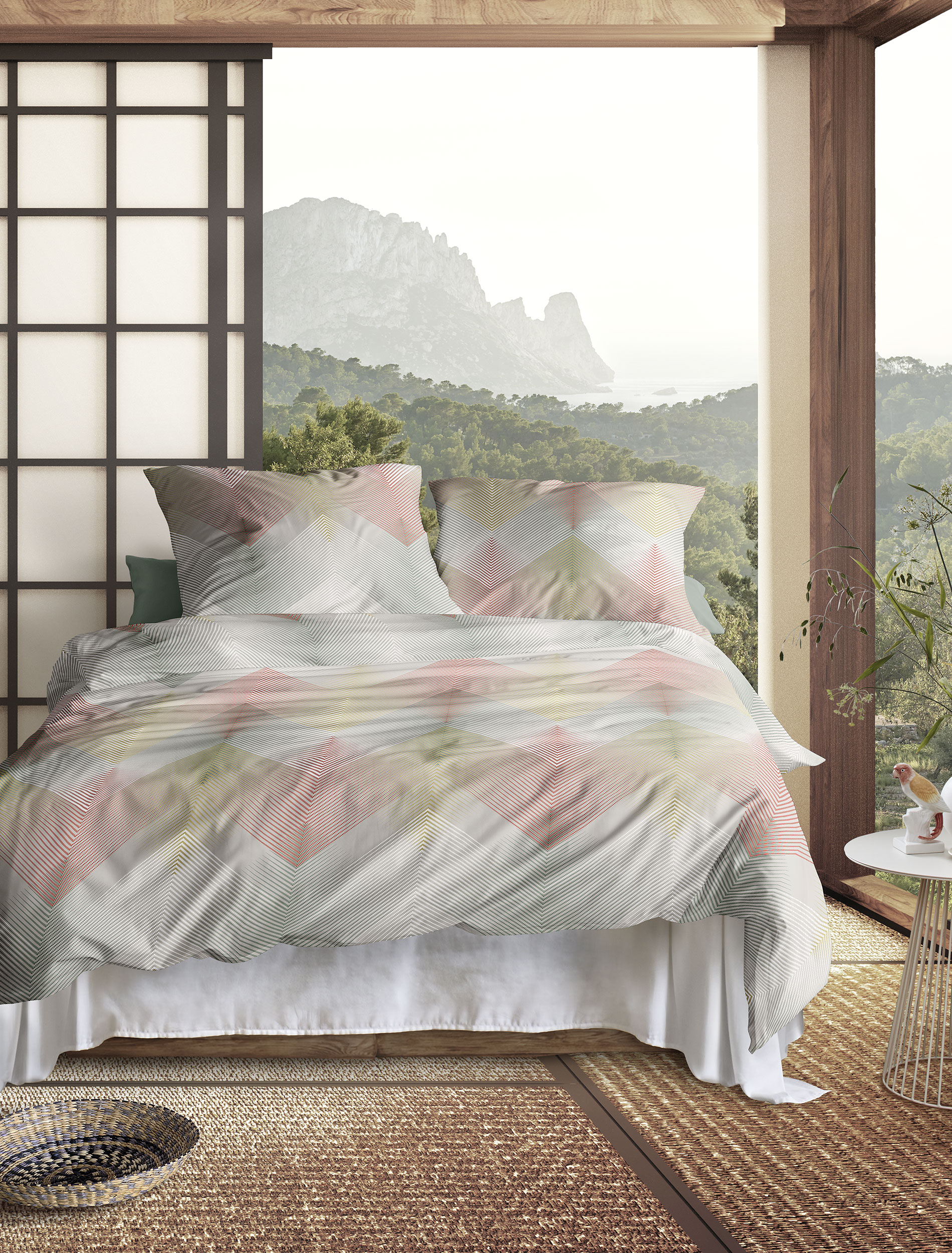 irisette Mako-Satin Bettwäsche WAVE ca. 135x200cm in Farbe MULTI irisette Mako-Satin Bettwäsche WAVE ca. 135x200cm in Farbe MULTI, Drinnen, Innenarchitektur, Mobiliar, Bett, Schlafzimmer