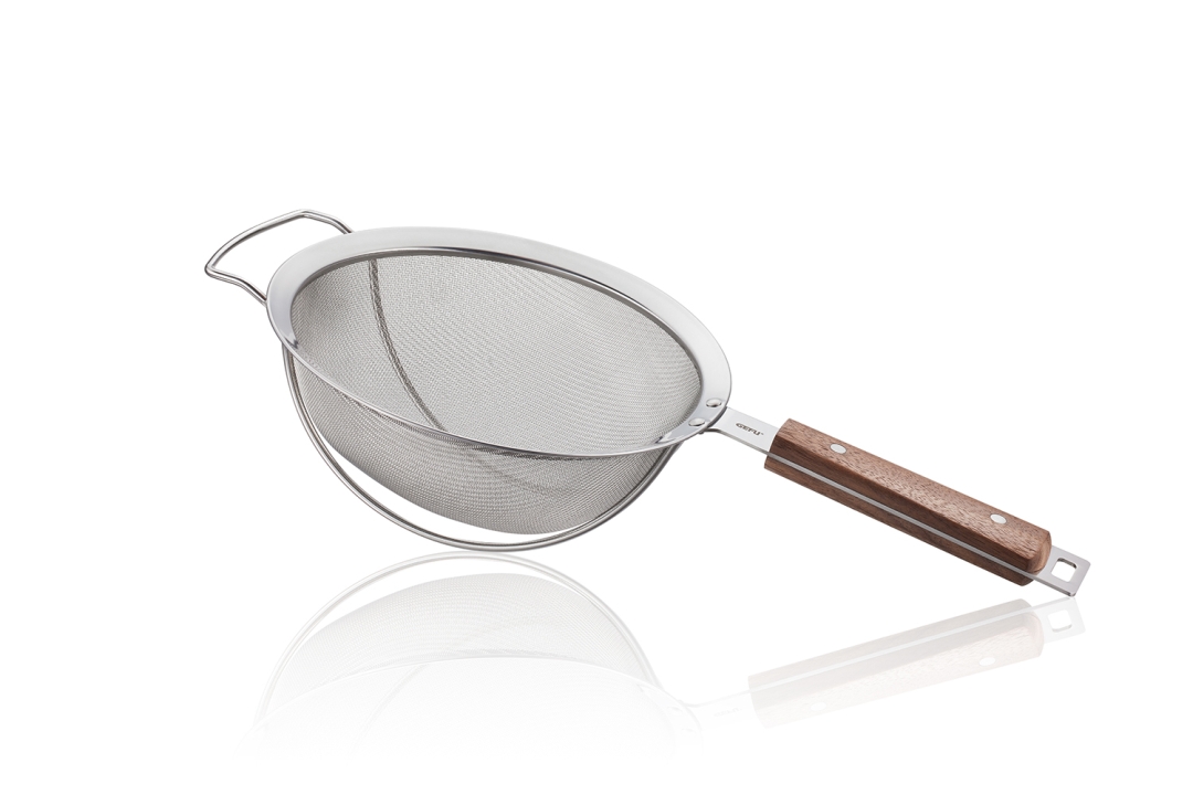 GEFU Sieb mit Holzgriff PASSO ca. B39,5 H8,3 T20 cm in silber / braun