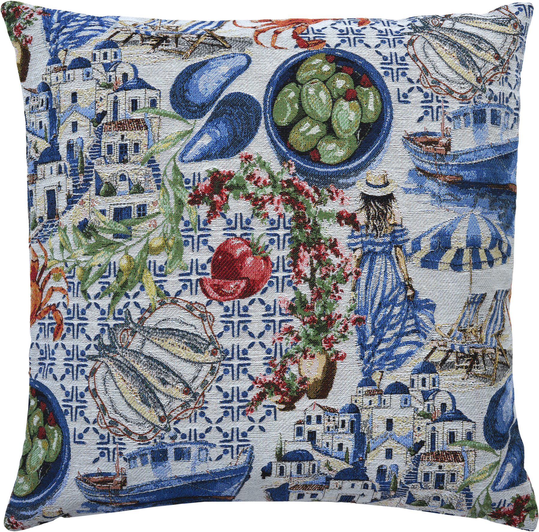 Sander Kissenhülle NAXOS ca. 50 x 50cm in Farbe original, Kissen, Dekoration für Zuhause, Boot, Person