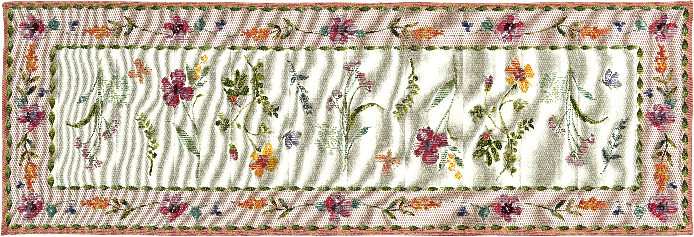 Sander Tischläufer BLOSSOM GARLAND ca. 32 x 96cm in Farbe original, Dekoration für Zuhause, Teppich, Muster, Stickerei, Stich