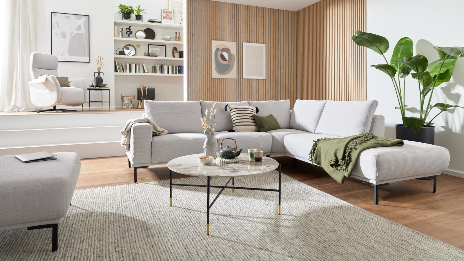 Interliving Polsterecke IL 4255 in Stoff Mara silber