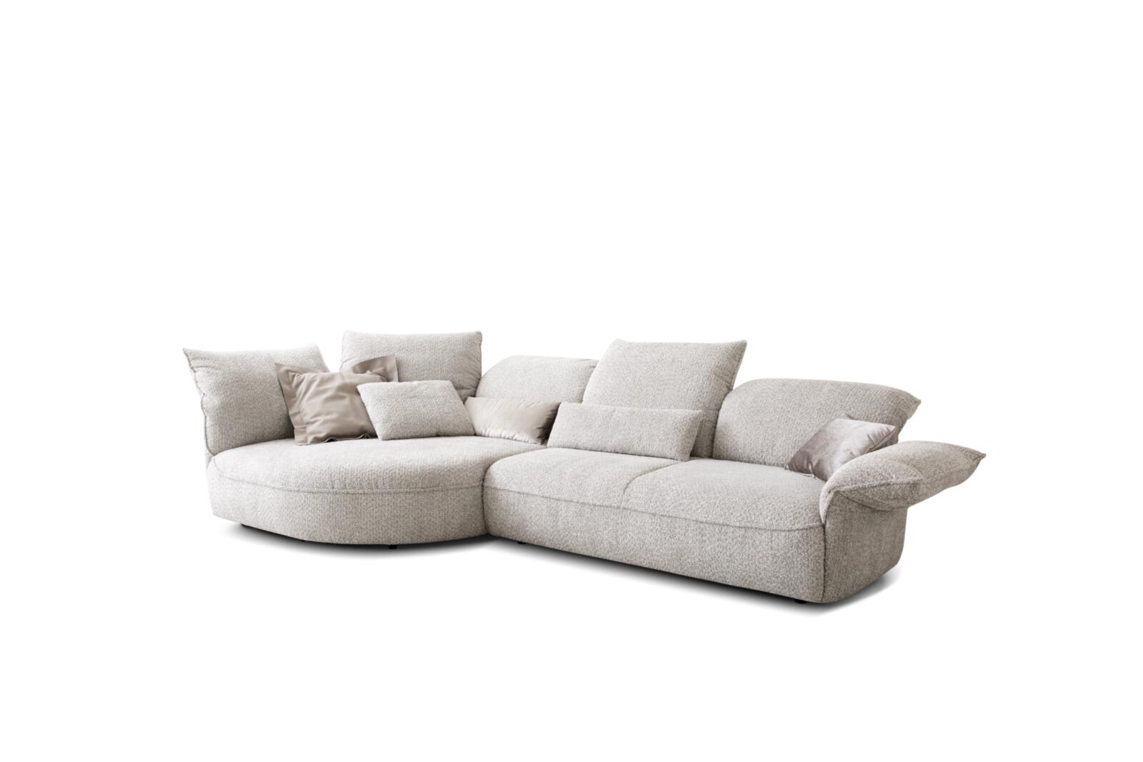 Koinor Polstergruppe ABBY ca.154x330 cm in Stoff Venga silbergrau , Ecksofa, Sofa, Kissen, Ecksofa-Landschaft, Bezüge