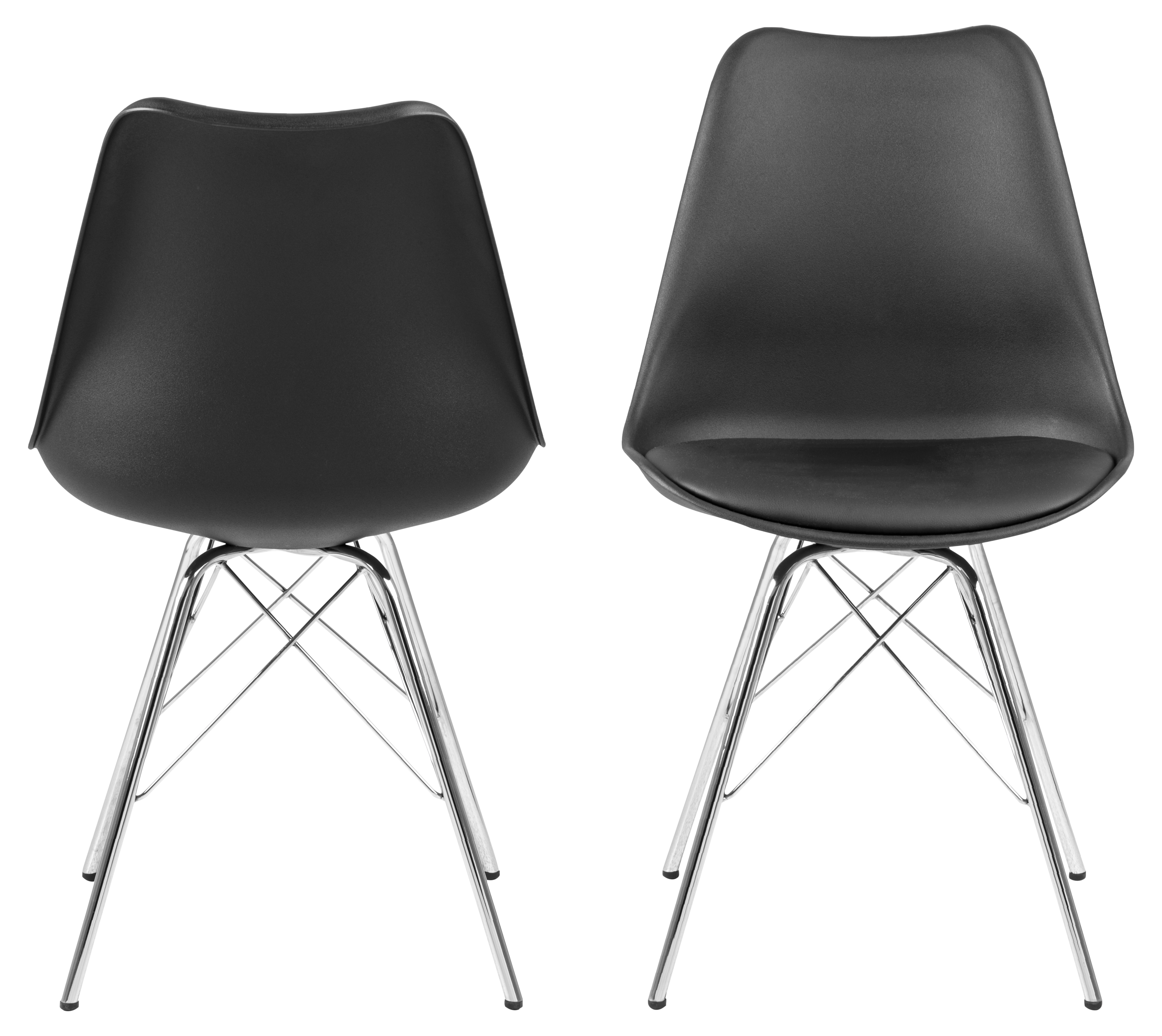 Esszimmerstuhl ERIS in Kunststoff schwarz/PU, Stuhl, Mobiliar