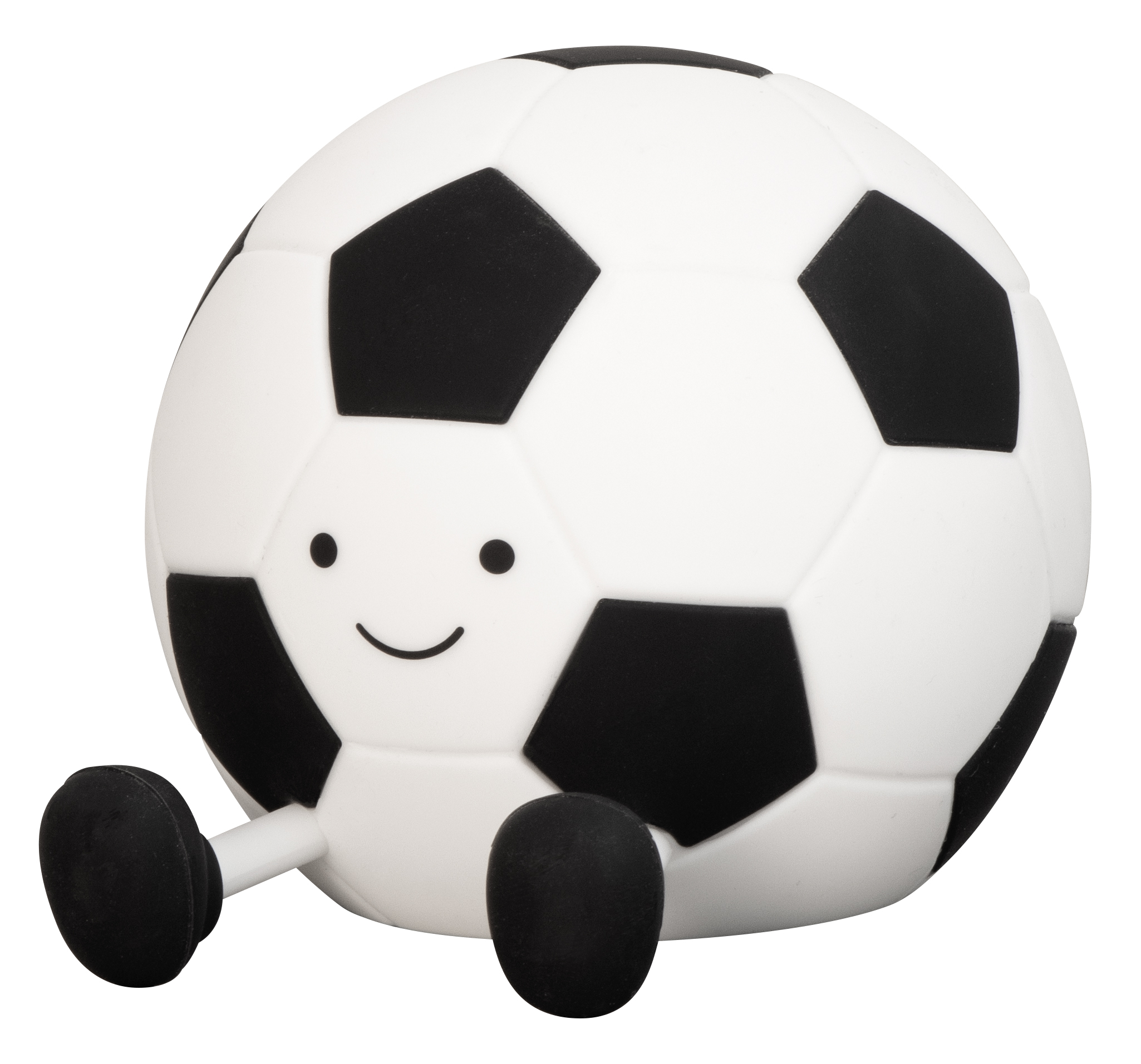 FH Lighting LED-Tischleuchte KALLE in Silikon weiß-schwarz, Kugel, Fußball, Sport