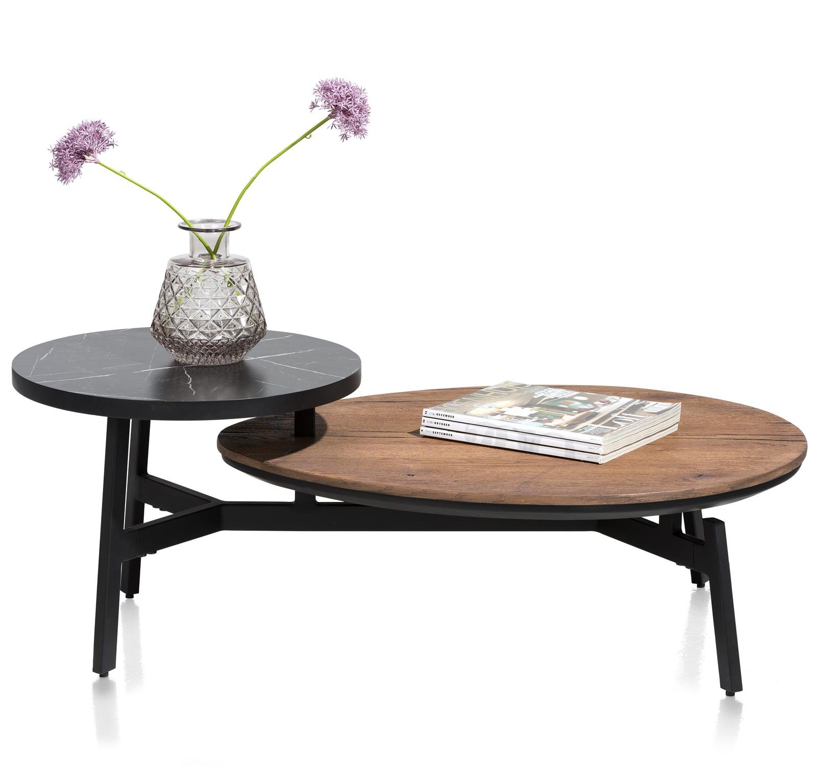 XOOON Couchtisch Halmstad in choco brown / Marmoroptik