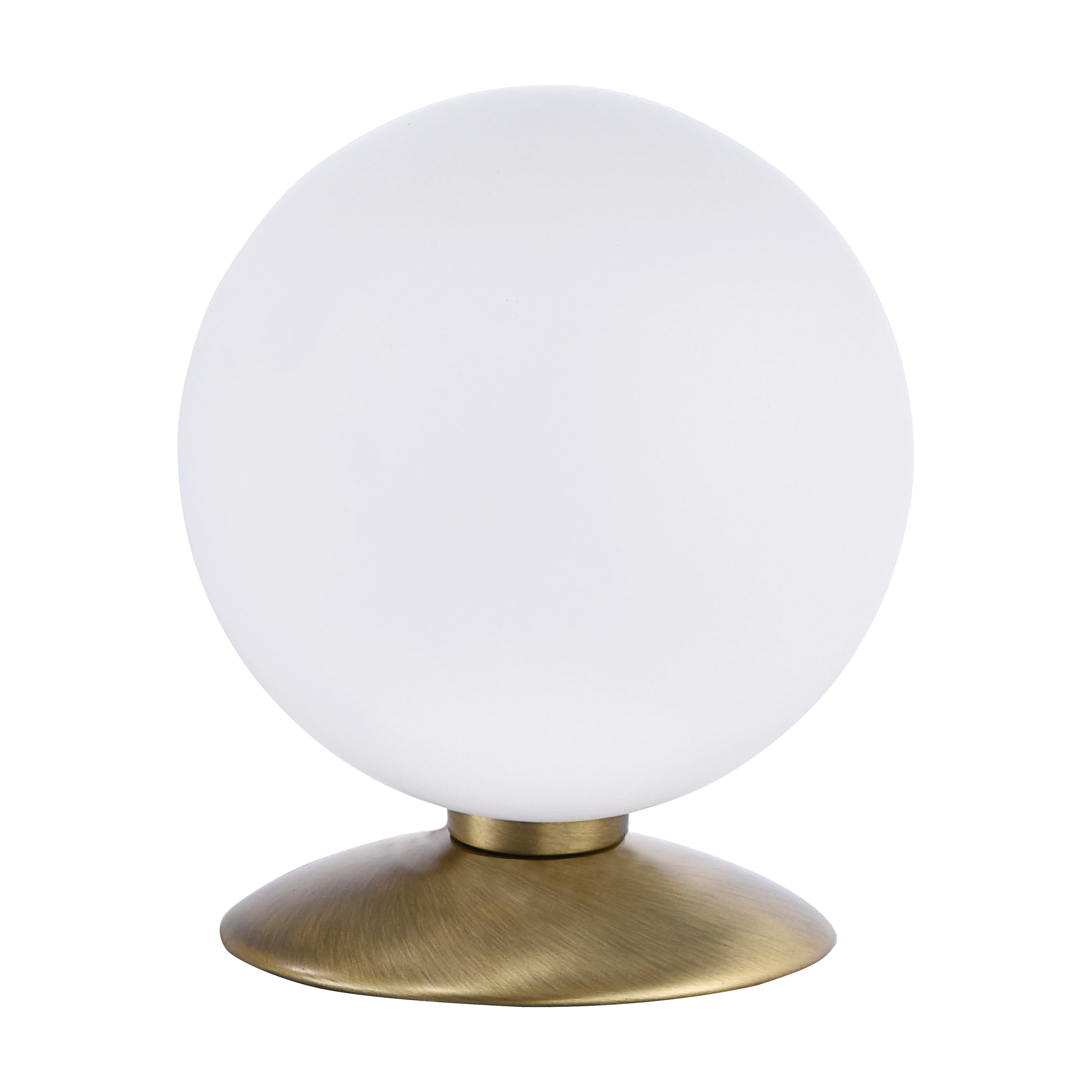Paul Neuhaus LED-Tischleuchte BUBBA 1-flammig in Farbe altmessing, Tischlampe, Glaskugel, Brassbase, Bürolampe, Beleuchtung