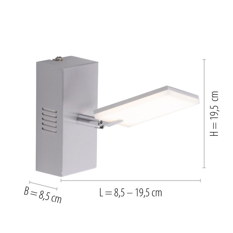Paul Neuhaus LED-Wandleuchte PURE MIRA 1-flammig in Farbe aluminium