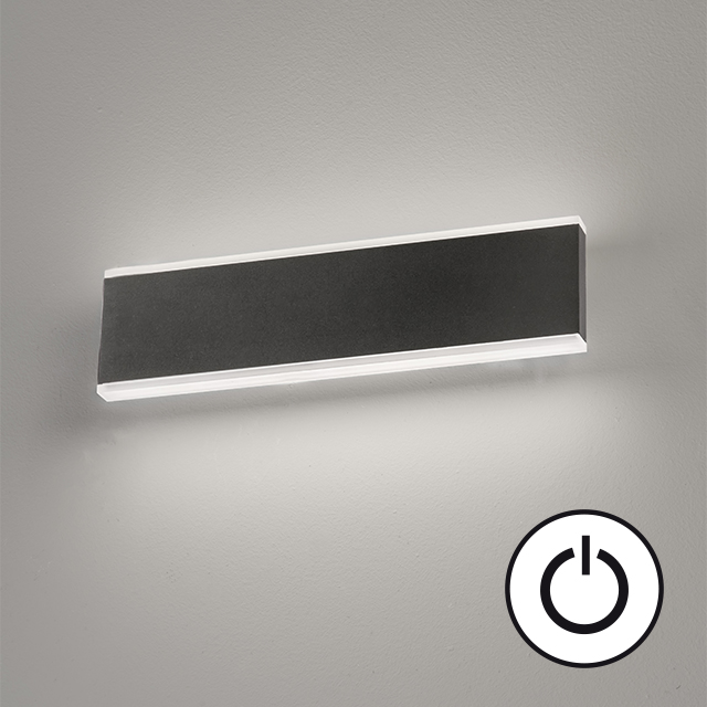 Fischer & Honsel LED-Wandleuchte MUUR in Metall sandschwarz/Acryl weiß