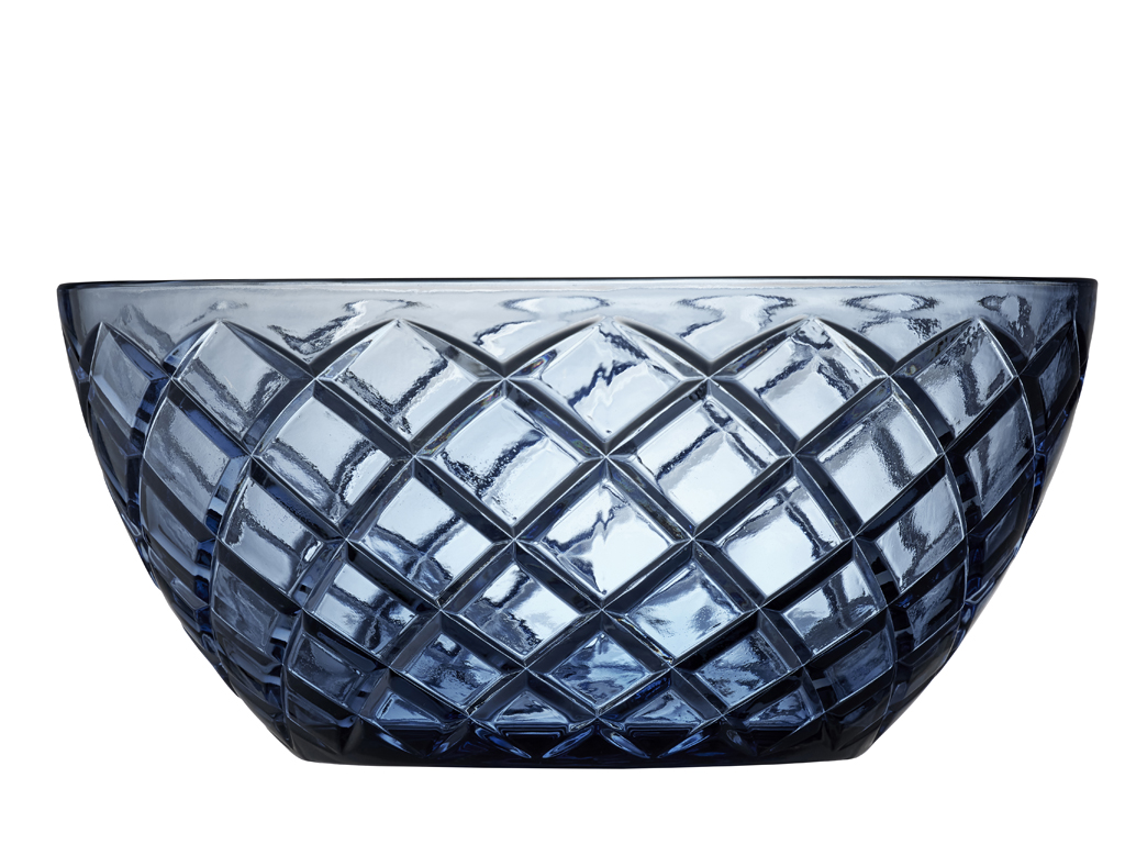 Lyngby Glas Salatschüssel 24 cm in Farbe blau