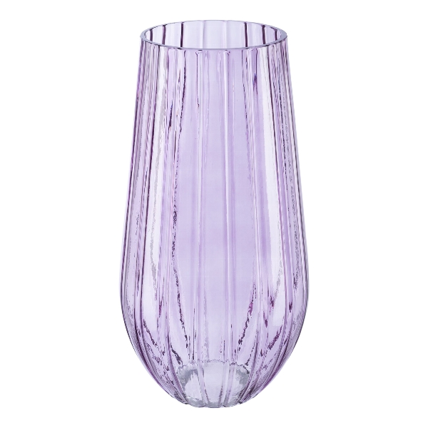 Gasper Glas Vase MARTA, 30x16x16cm, in Farbe Lavendel Gasper Glas Vase MARTA, 30x16x16cm, in Farbe Lavendel, glasvase, lila farbe, transparente vase, geriffeltes muster, kleine vase