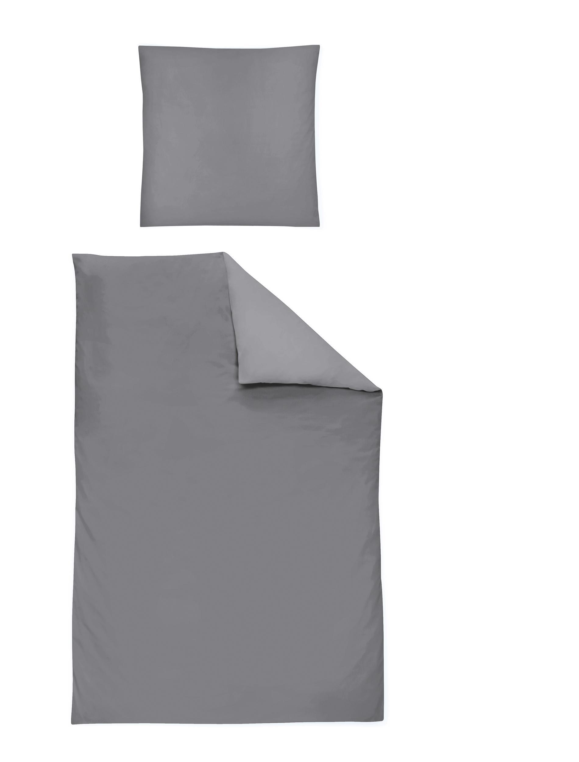 Irisette Mako-Satin-Bettwäsche PARIS ca. 155x220 cm in Farbe grafit