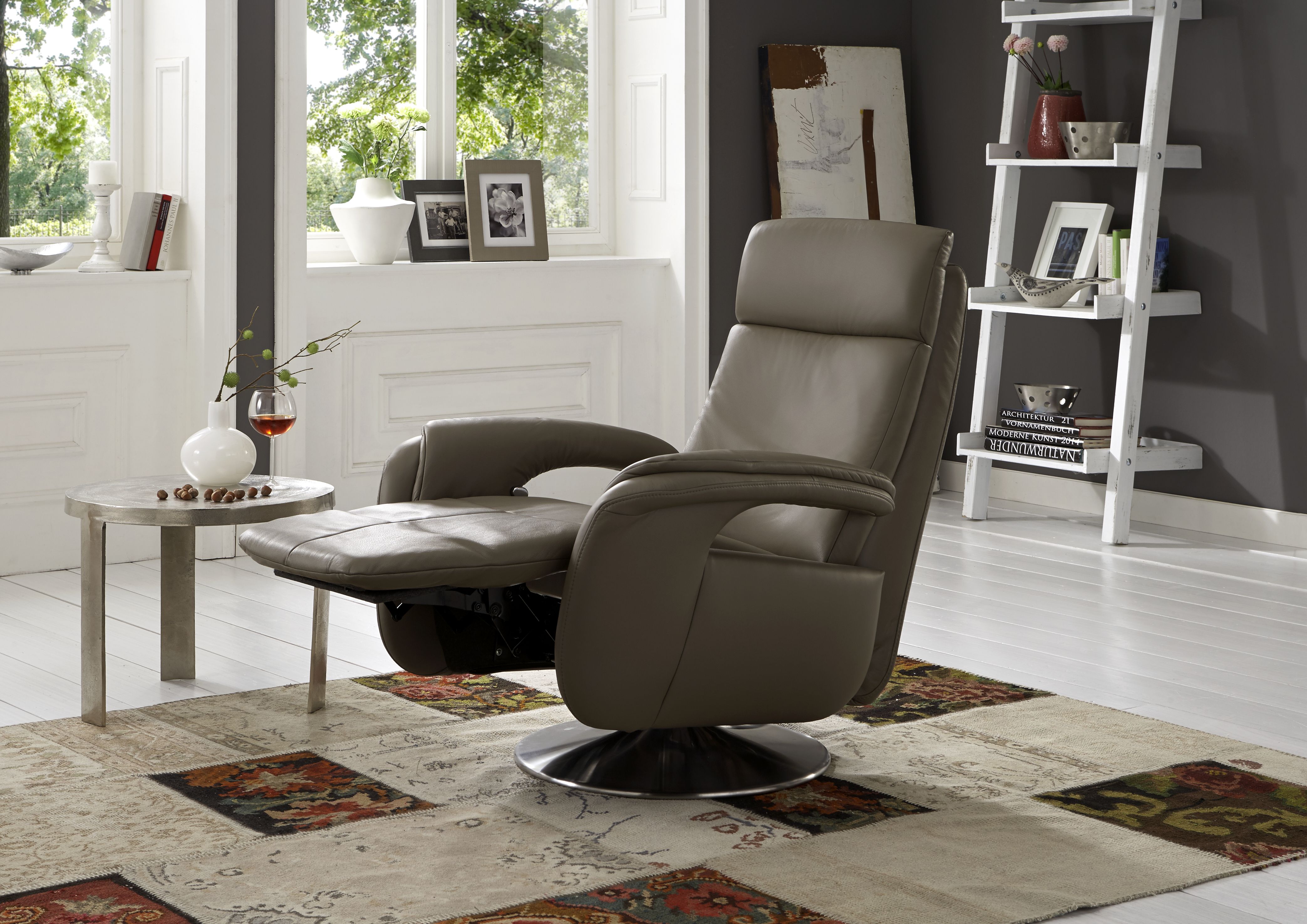 Modulmaster TV-Sessel schmal FREESTYLE-L in Leder Vivre stone, Moebel, Stuhl, Person, Sessel, Drinnen