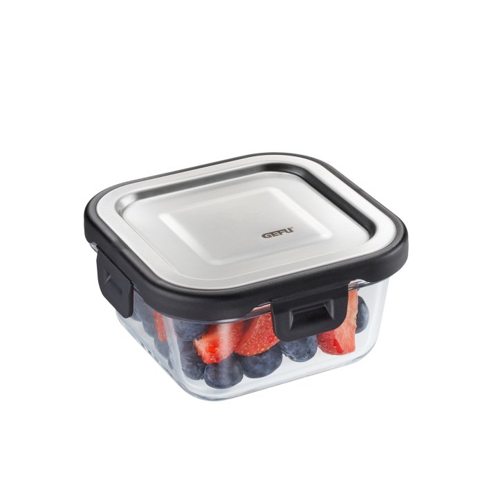 GEFU Frischhaltedose MILO in Schwarz, Silber