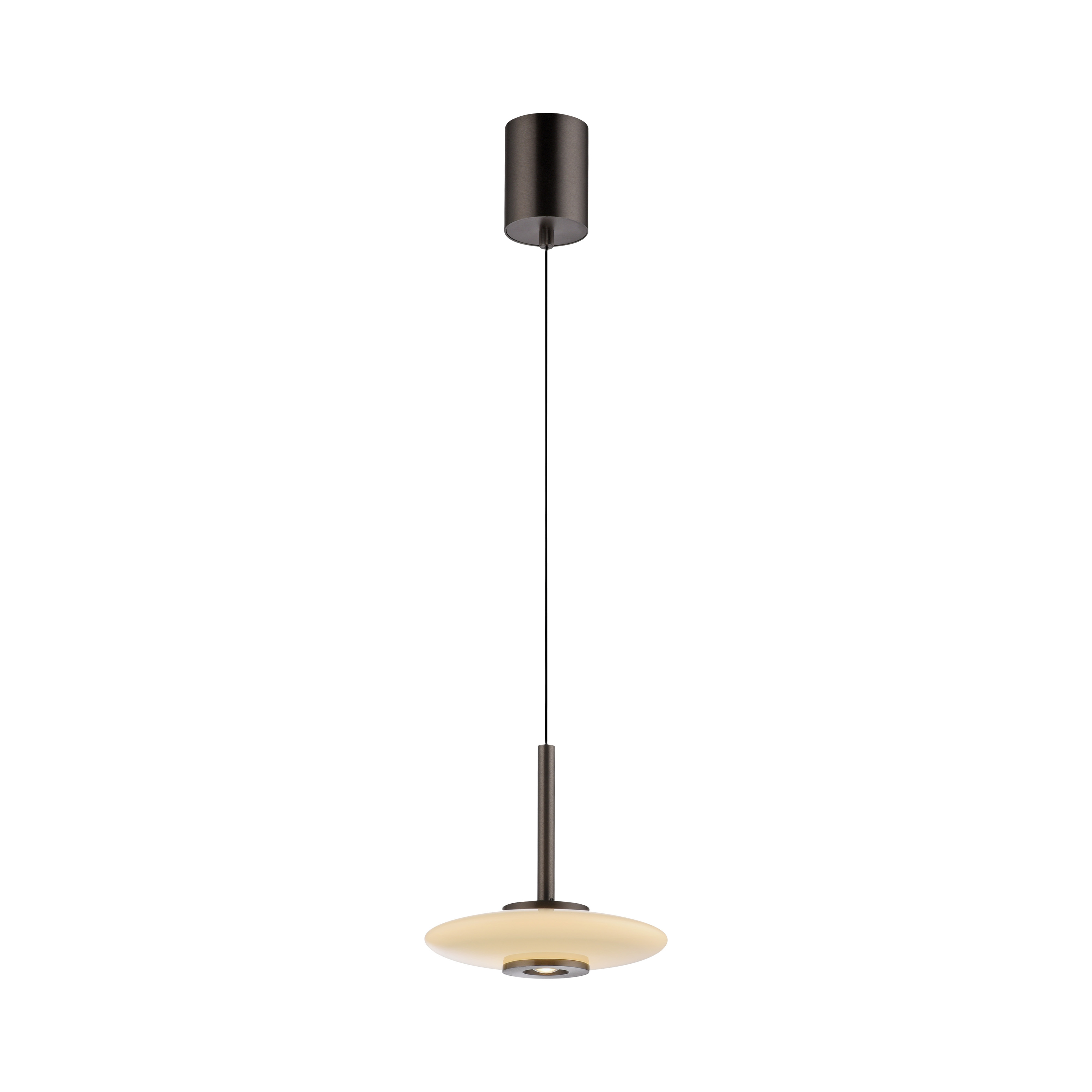 Paul Neuhaus LED-Pendelleuchte PURE VITRUM 2-flammig in Farbe dark-metal brown