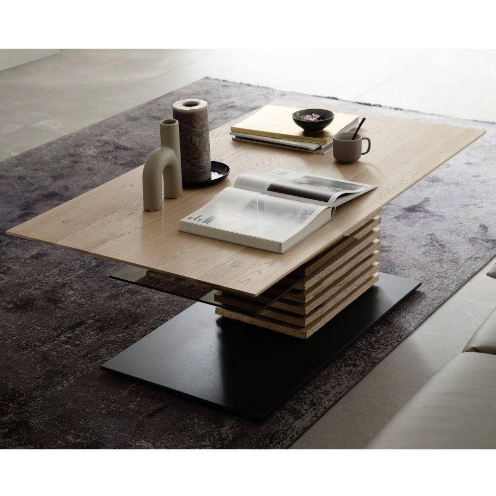 SCHÖNER WOHNEN-Kollektion Couchtisch YONNA ca. 120x45x70cm in Kerneiche natur gebürstet