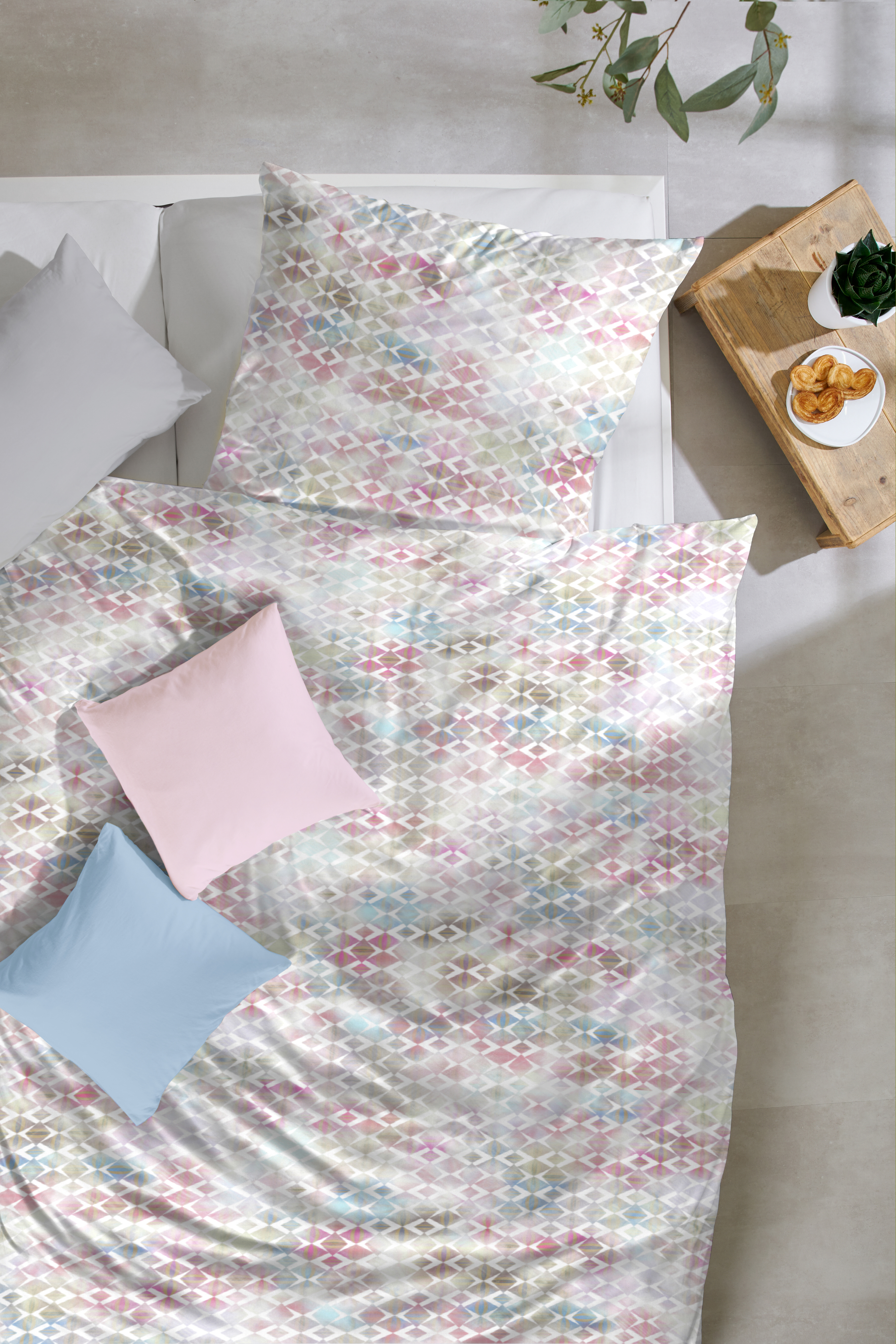 Hahn Haustextilien Perkal-Bettwäsche 135x200cm ca. 135x200cm, Kopfkissen ca. 80x80cm in Farbe Mehrfarbig/weiß Hahn Haustextilien Perkal-Bettwäsche 135x200cm ca. 135x200cm, Kopfkissen ca. 80x80cm in Farbe Mehrfarbig/weiß