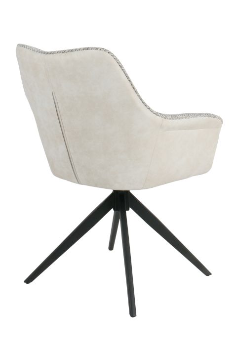 Hela Armlehnstuhl MURA S ca. B61,5 H85,5 T61 cm in Aussen:Stoff Vintage beige, Stuhl, Sessel, Stoffbezug, Metallbeine, Drehstuhl