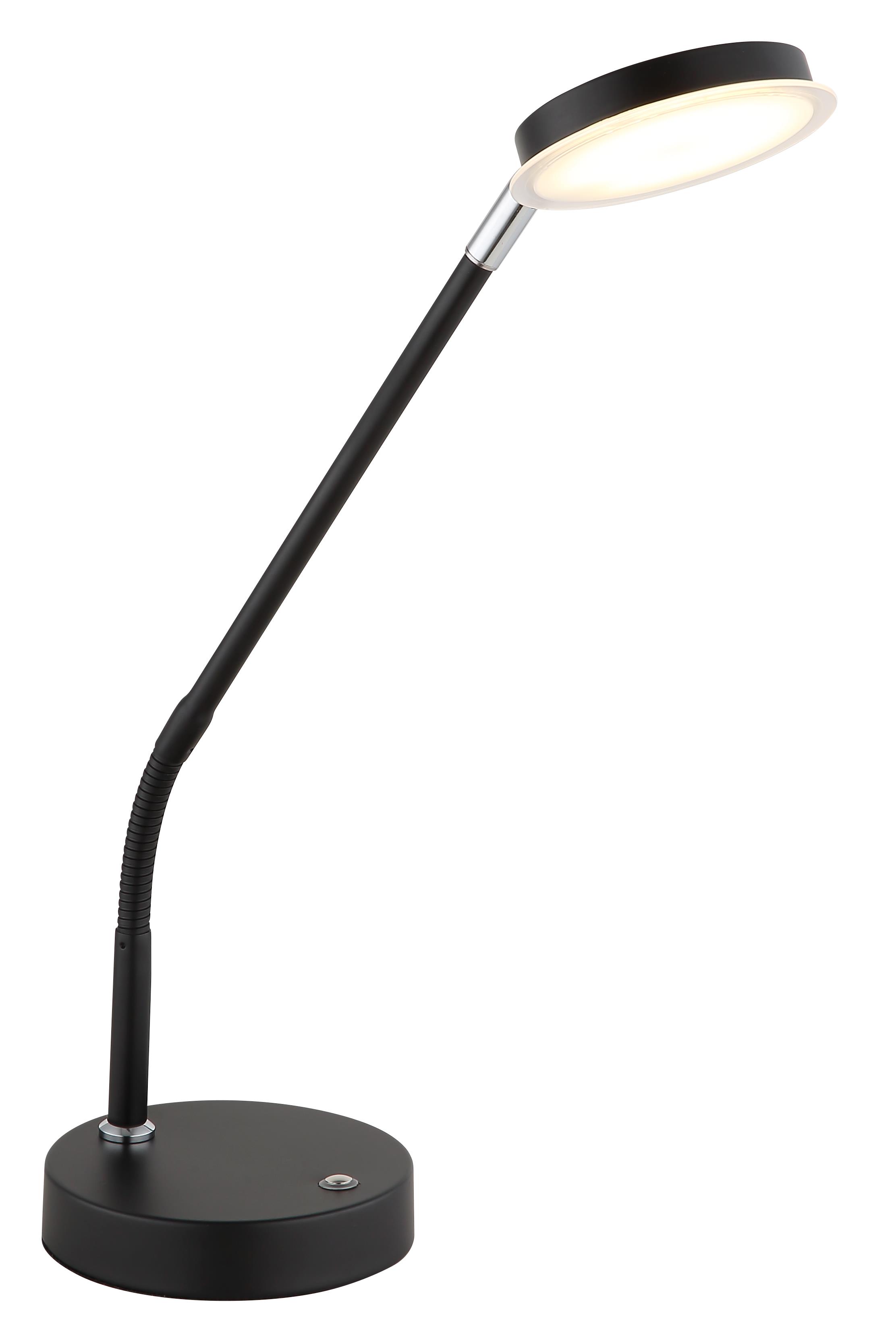 Globo LED-Tischleuchte SILVIO 1-flammig in Farbe schwarz matt, satiniert, klar
