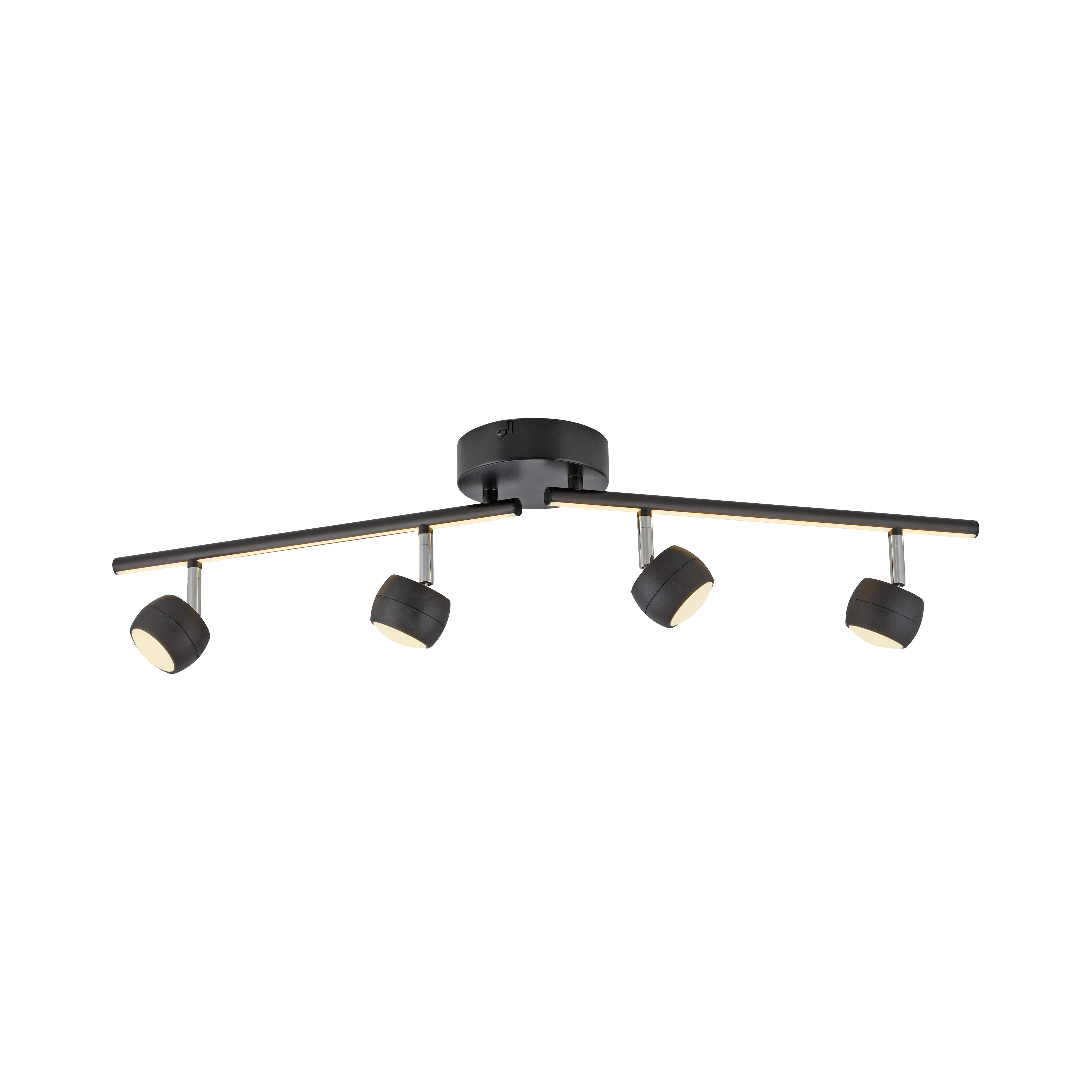 LED-Deckenleuchte JARIK 5-flammig in Farbe schwarz, Deckenstrahler, 4-flammig, Schwarz, Metall, Spots