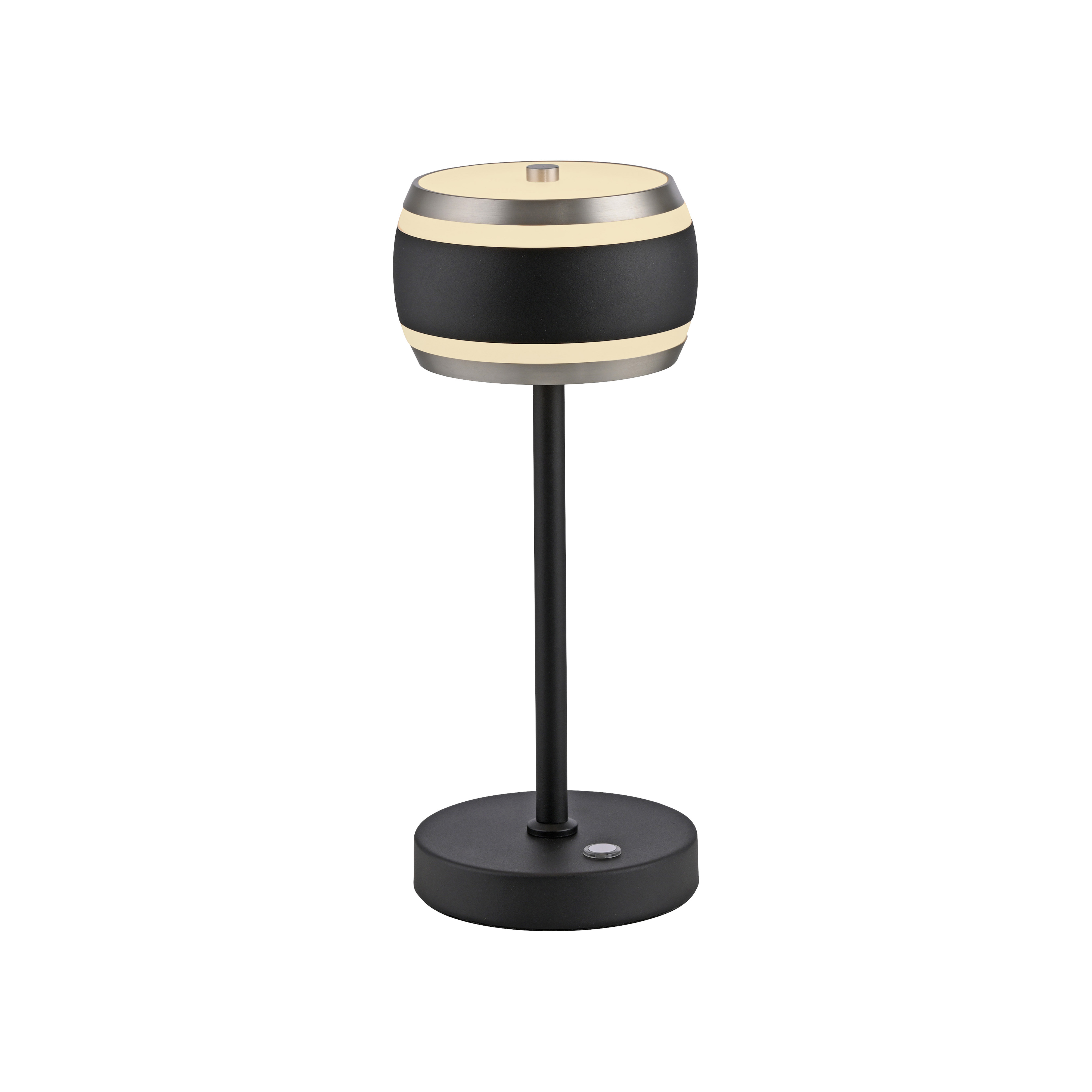 Paul Neuhaus LED-AKKU-Tischleuchte PURE FALLING RINGS 1-flammig in Farbe black pearl/diamond, Tischlampe, Stehlampe, Lampenschirm, Schwarz, Beige