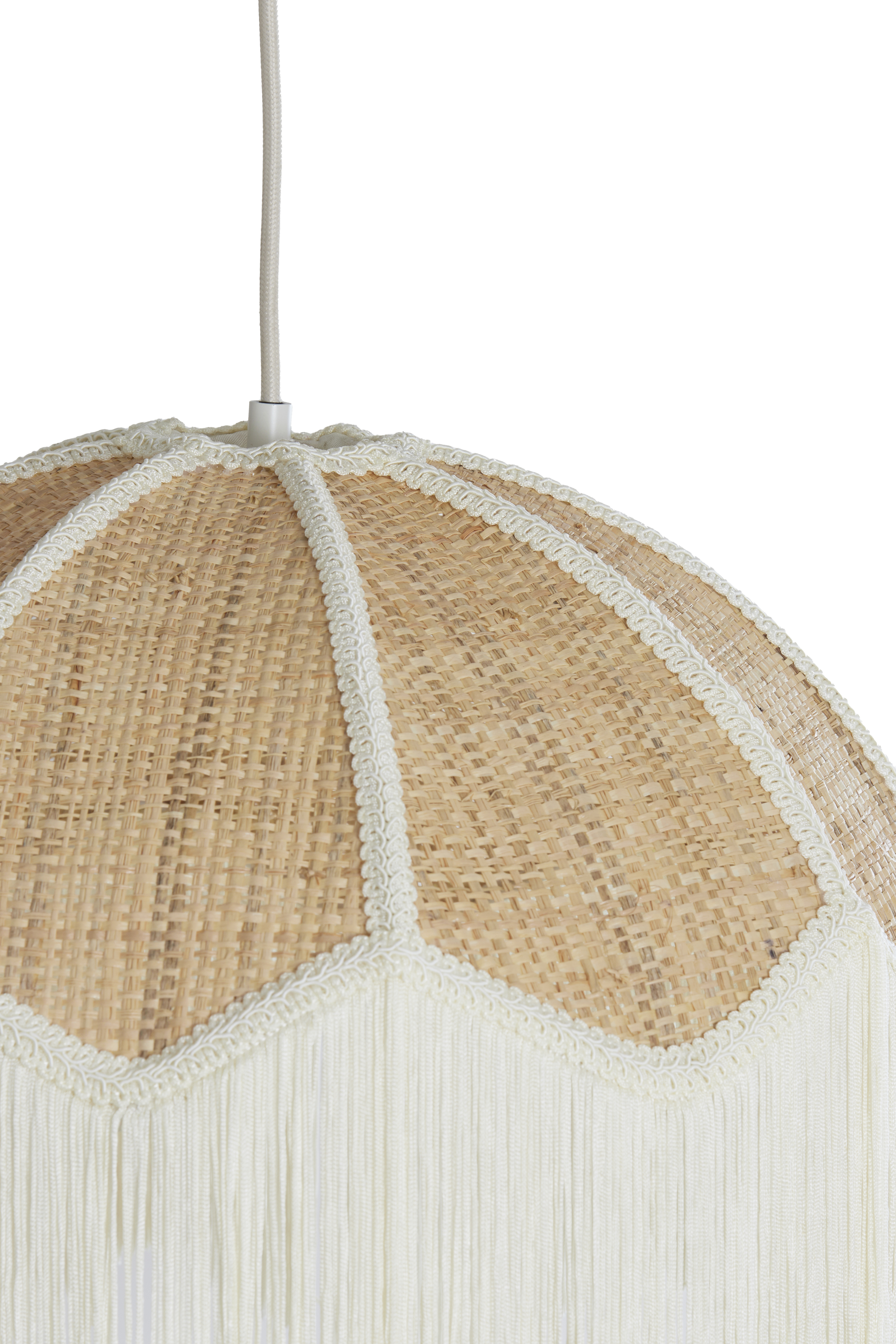 Hängeleuchte Durchm. 40x33cm in Raffia natural+cream