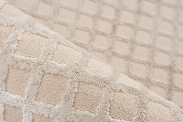 Webteppich CALAIS ca. 160x230cm in Farbe beige, Teppich, Teppichboden, Muster, Beige, Textur