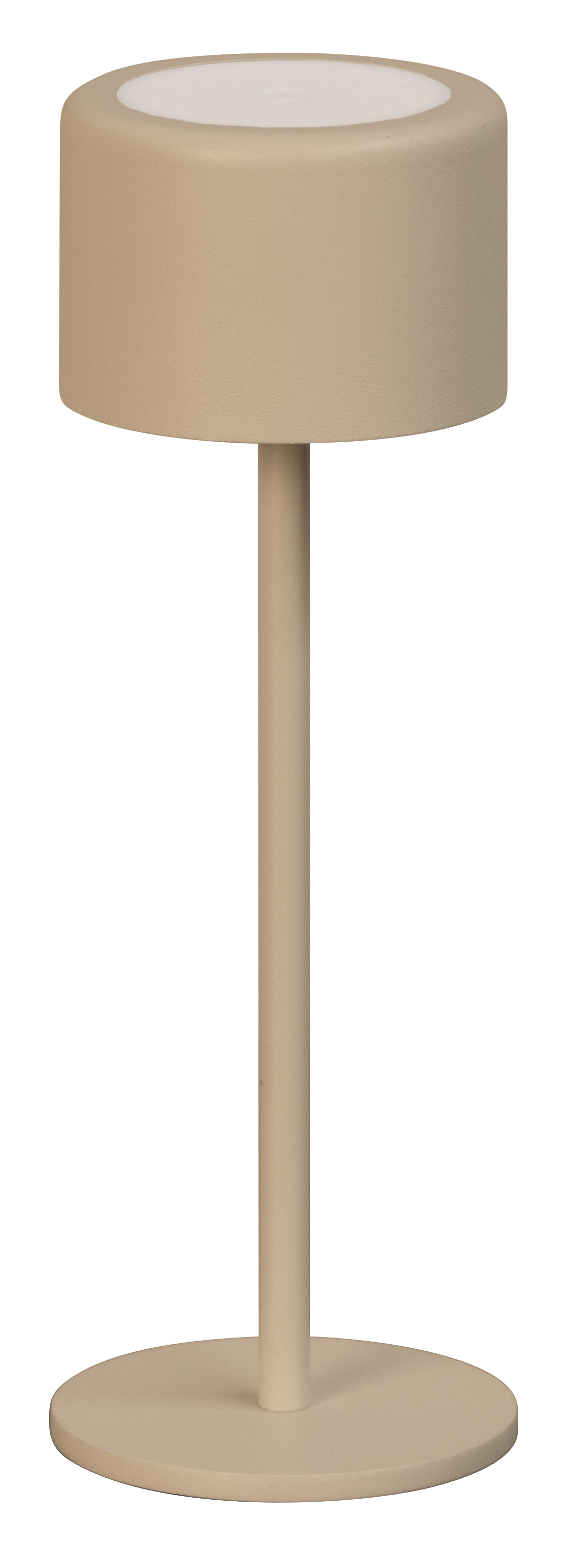 FH Lighting LED-Tischleuchte JUNA in Metall sandfbg., Tischleuchte, Stehleuchte, Beige, Rundschirm, Stativ