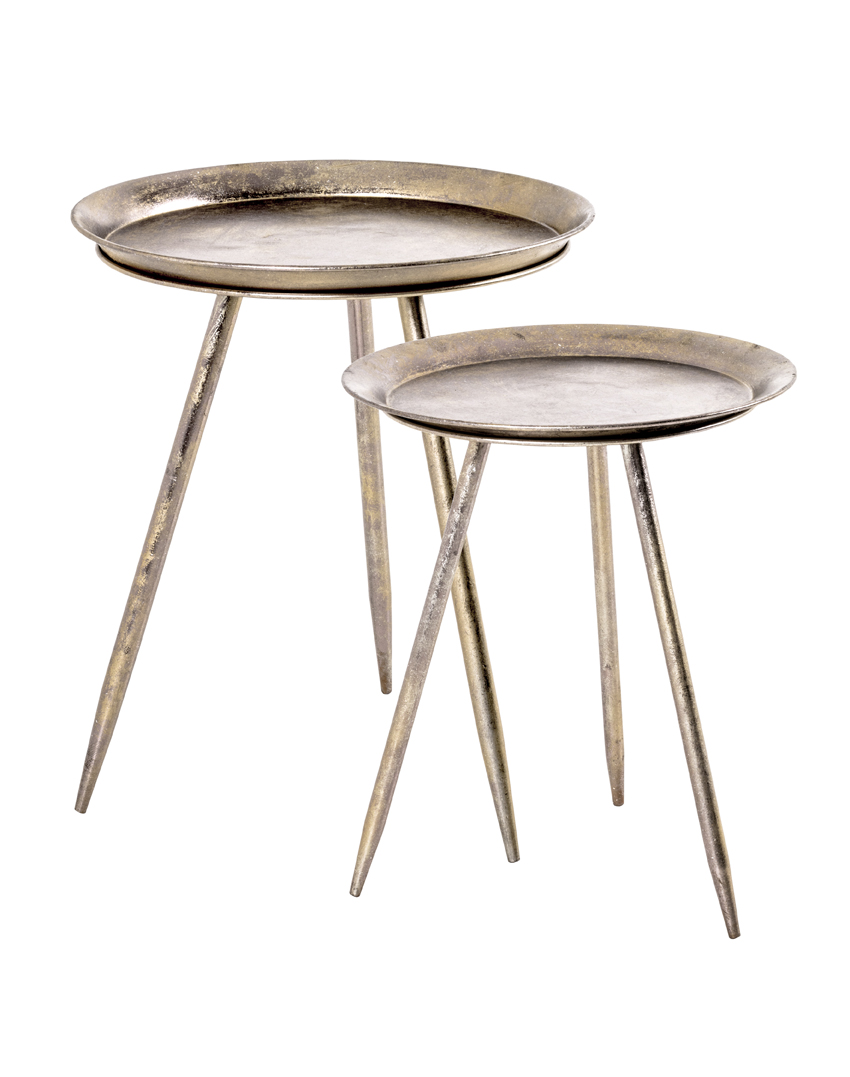 Haku Möbel Beistelltisch HANS 1 in Farbe Bronze, Beistelltisch, Beistelltisch, Metall, Rundtisch, Dreibein-Tisch