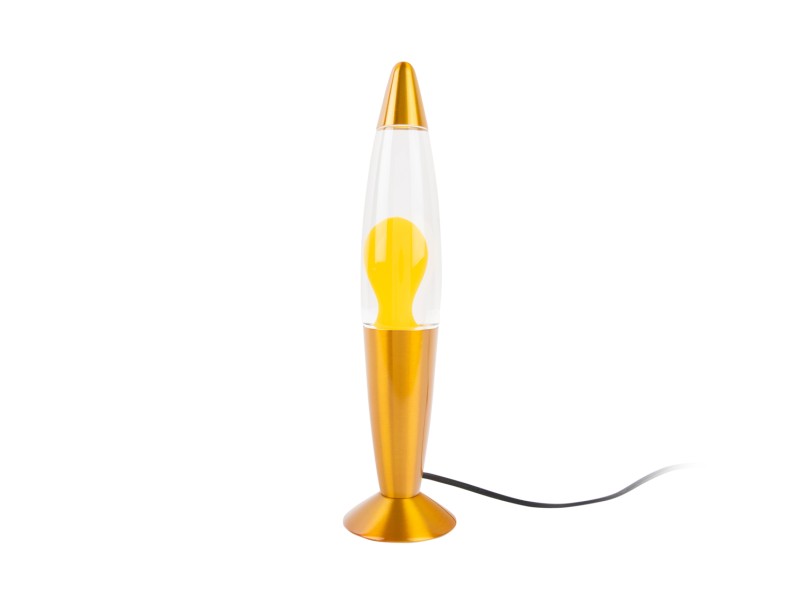 Tischlampe FUNKY ROCKET LAVA in Fb. gelb, lava-lamp, gold, plastic, electric, table-lamp