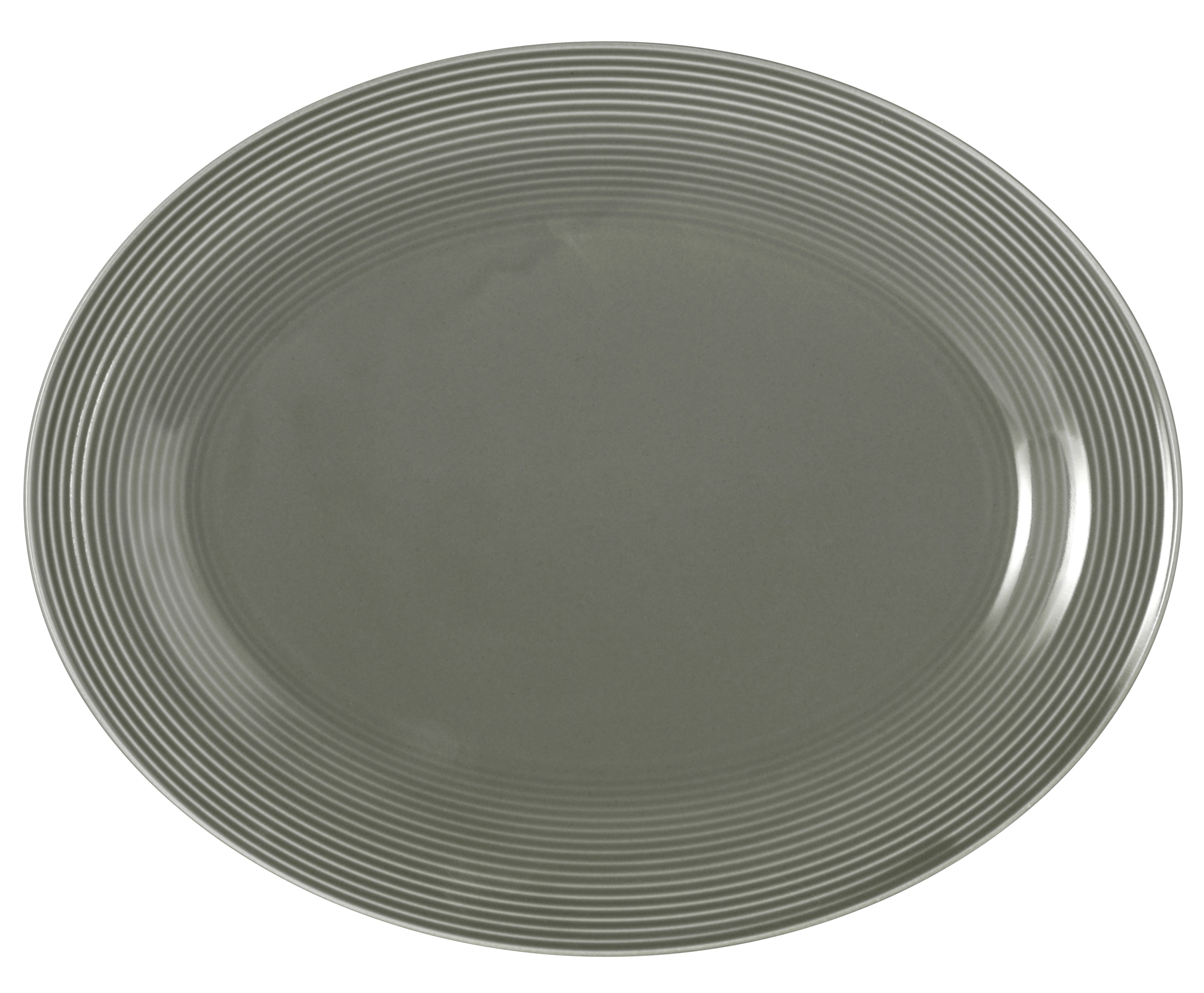 Seltmann Weiden Servierplatte oval 35x28cm Beat 3 Perlgrau , Platte, Teller, rund, Keramikteller, grau