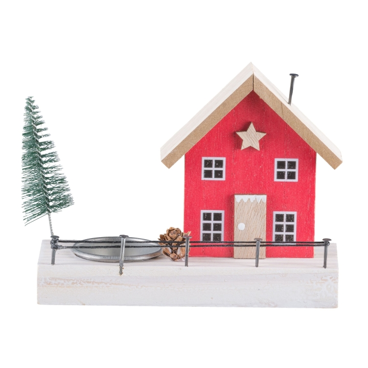 Gasper Holz Haus in Farbe Rot, Pflanze, Baum, Natur, Draußen