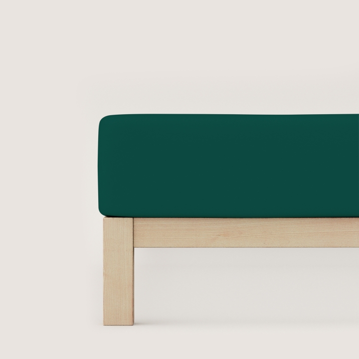Schlafgut Casual Spannbettlaken ca. 90x190-100x200cm in Farbe Green Deep